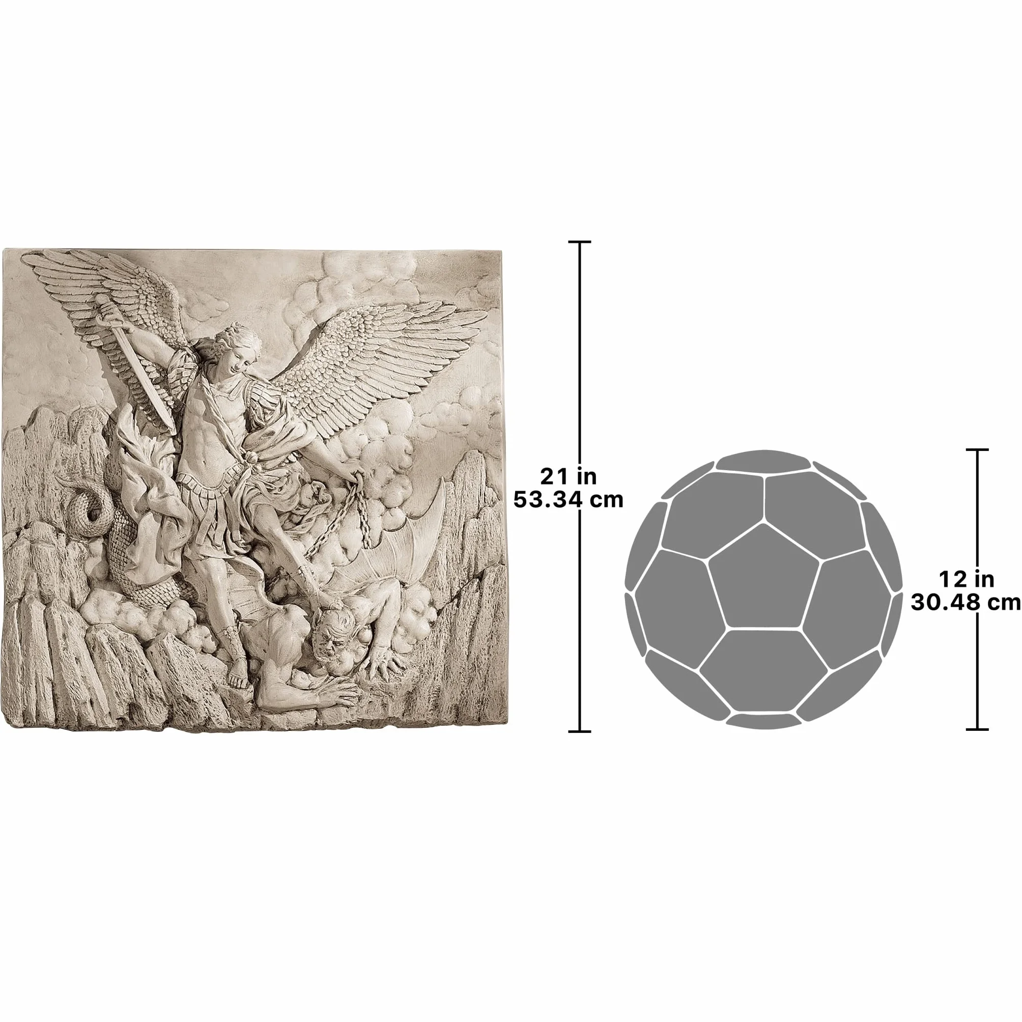 Design Toscano NG33581 Fregio di Parete Scultorea di Arcangelo St. Michael, Allora