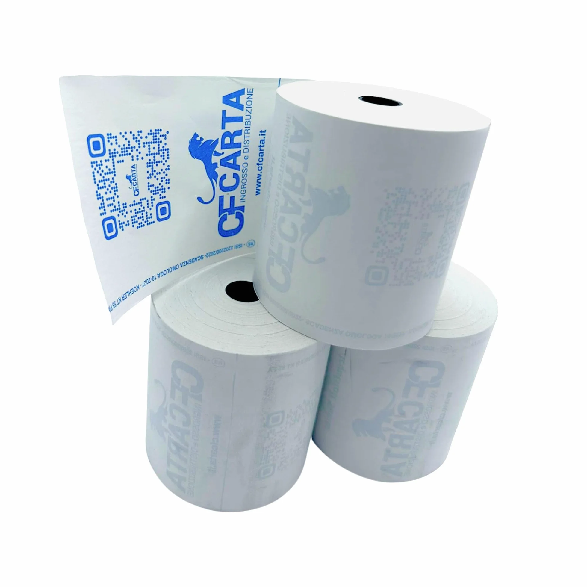 Carta termica CF 80x80 cm foro 12 mm 10 rotoli per registratori di cassa