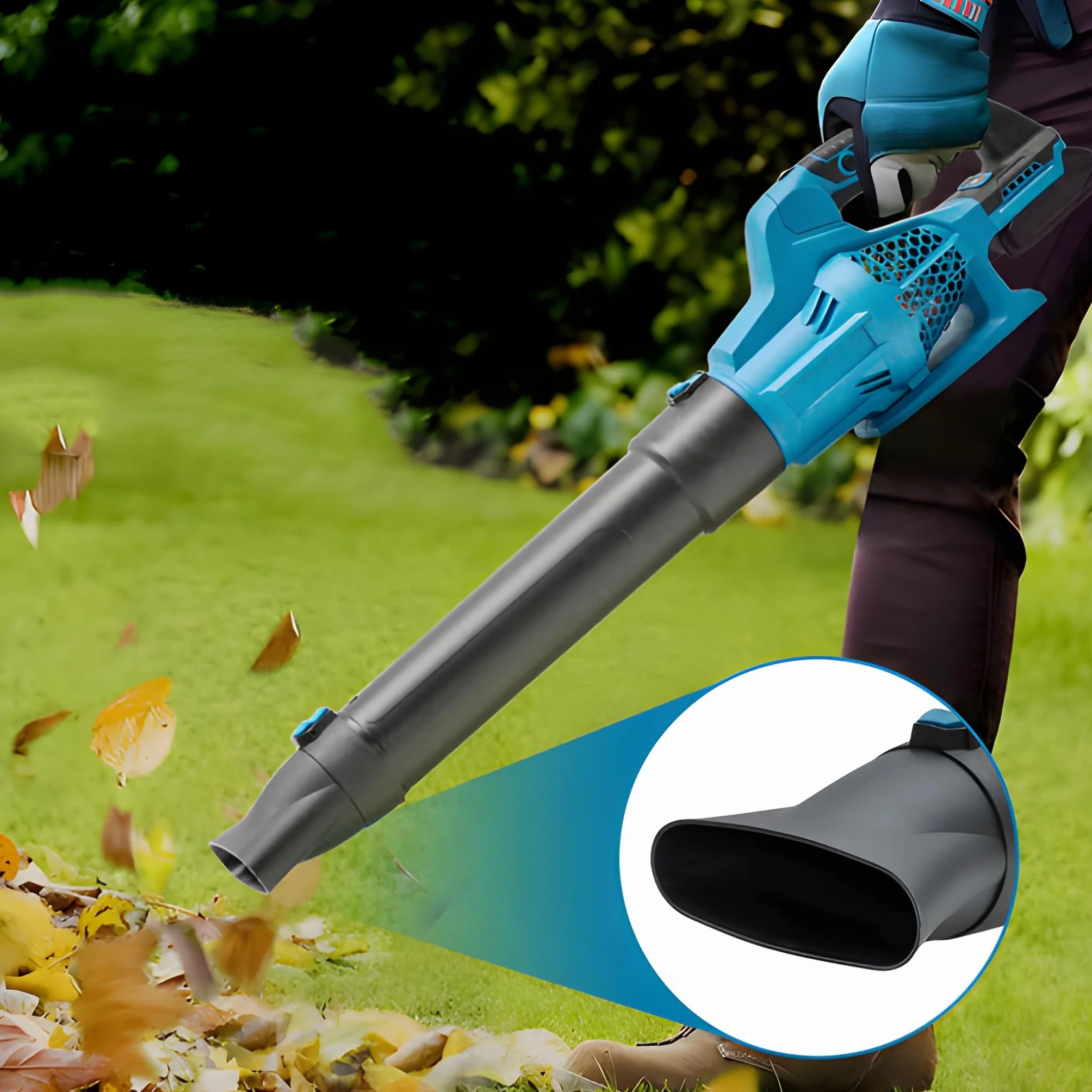 Soffiatore Professionale 6 Velocità Batterie 88V Soffiatore di foglie elettrico senza fili Cura del Giardino e la Rimozione di foglie e Polvere