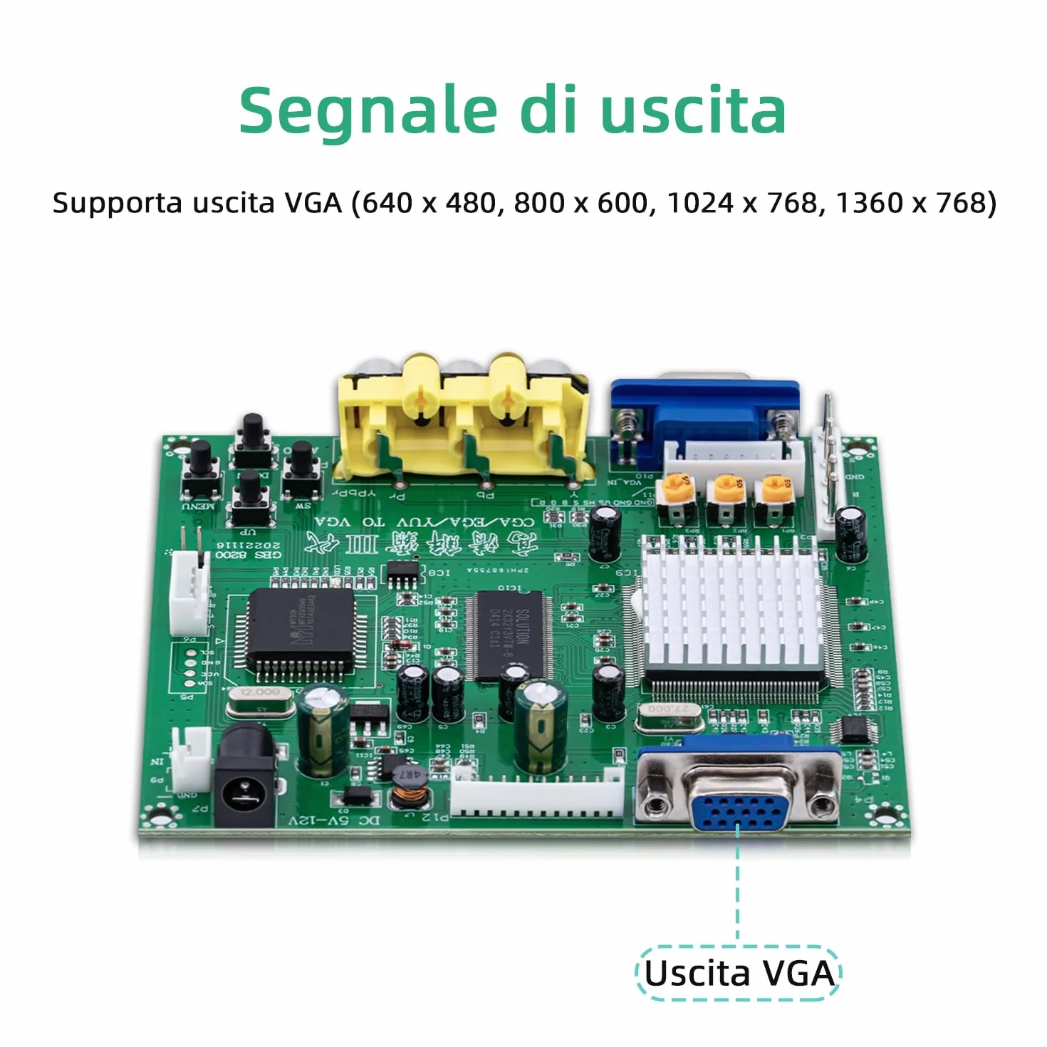 Mcbazel Scheda di conversione video RGB/CGA/EGA a VGA HD Arcade Game per monitor da gioco
