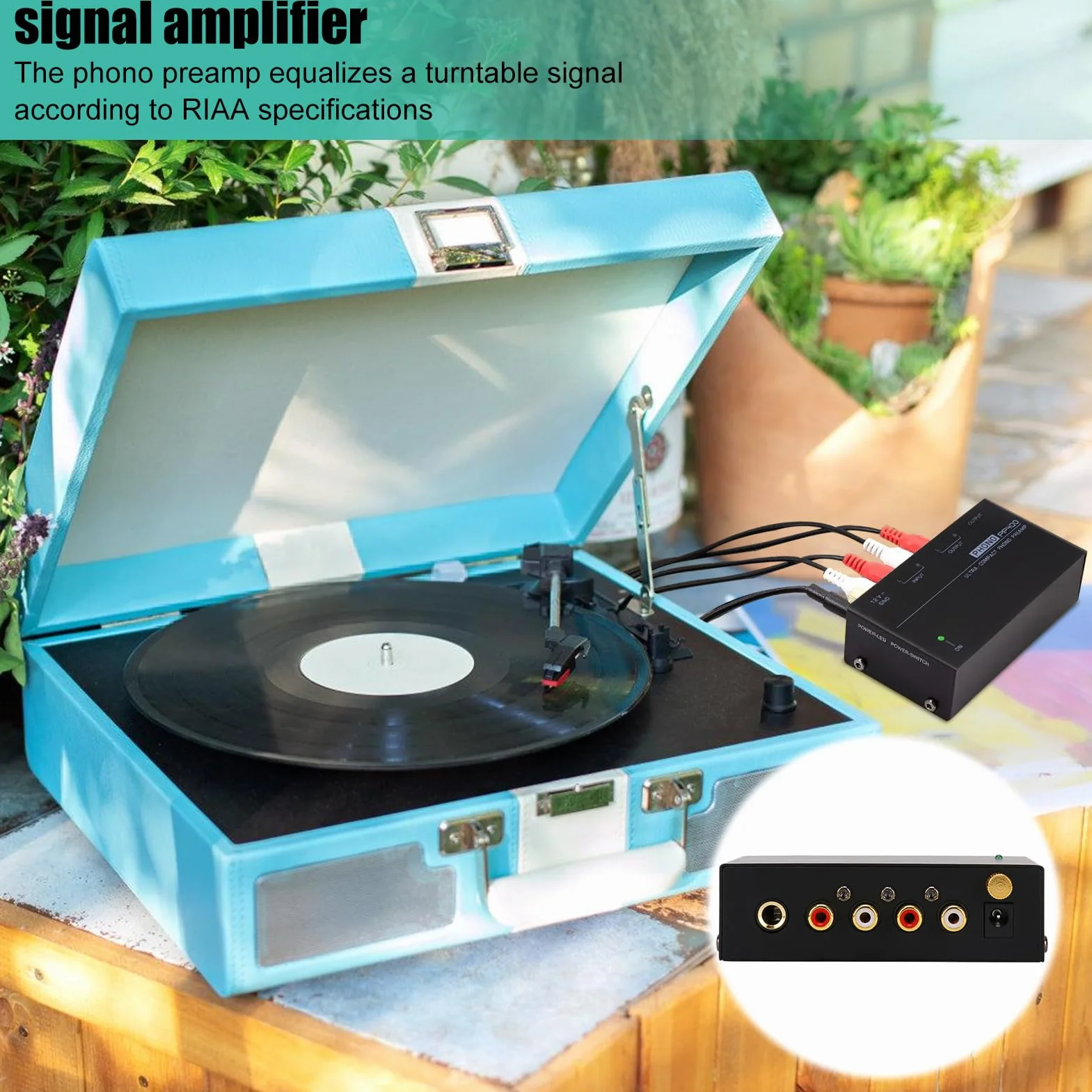 Nizirioo audiofilo M/M Phono preamplificatore con interruttore accensione 12V 1A RCA input output per giradischi