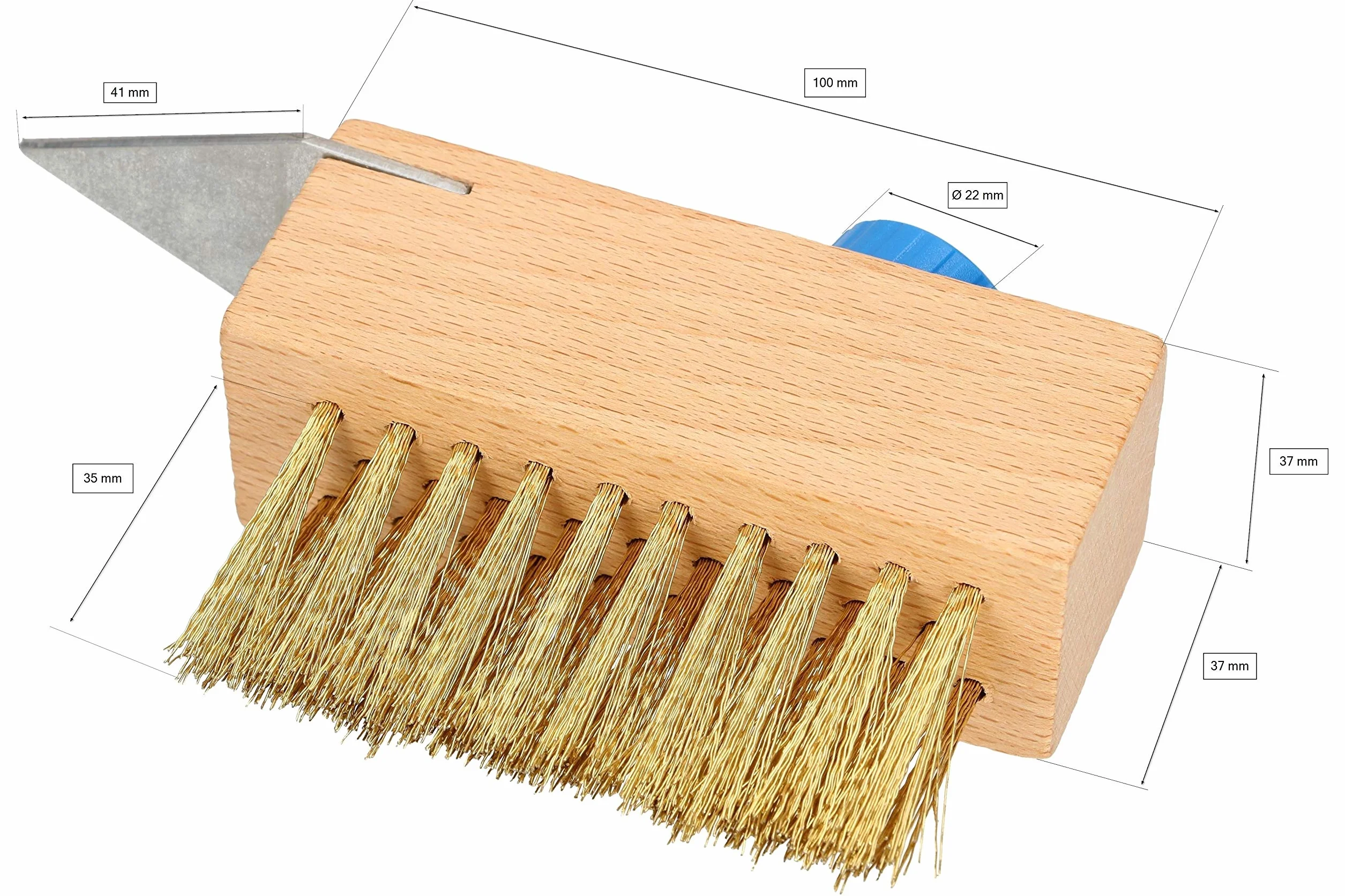 KOTARBAU® - Set di 2 spazzole per fughe, 40 mm, con setole in acciaio, per la rimozione di erbacce dalle pavimentazioni, senza manico