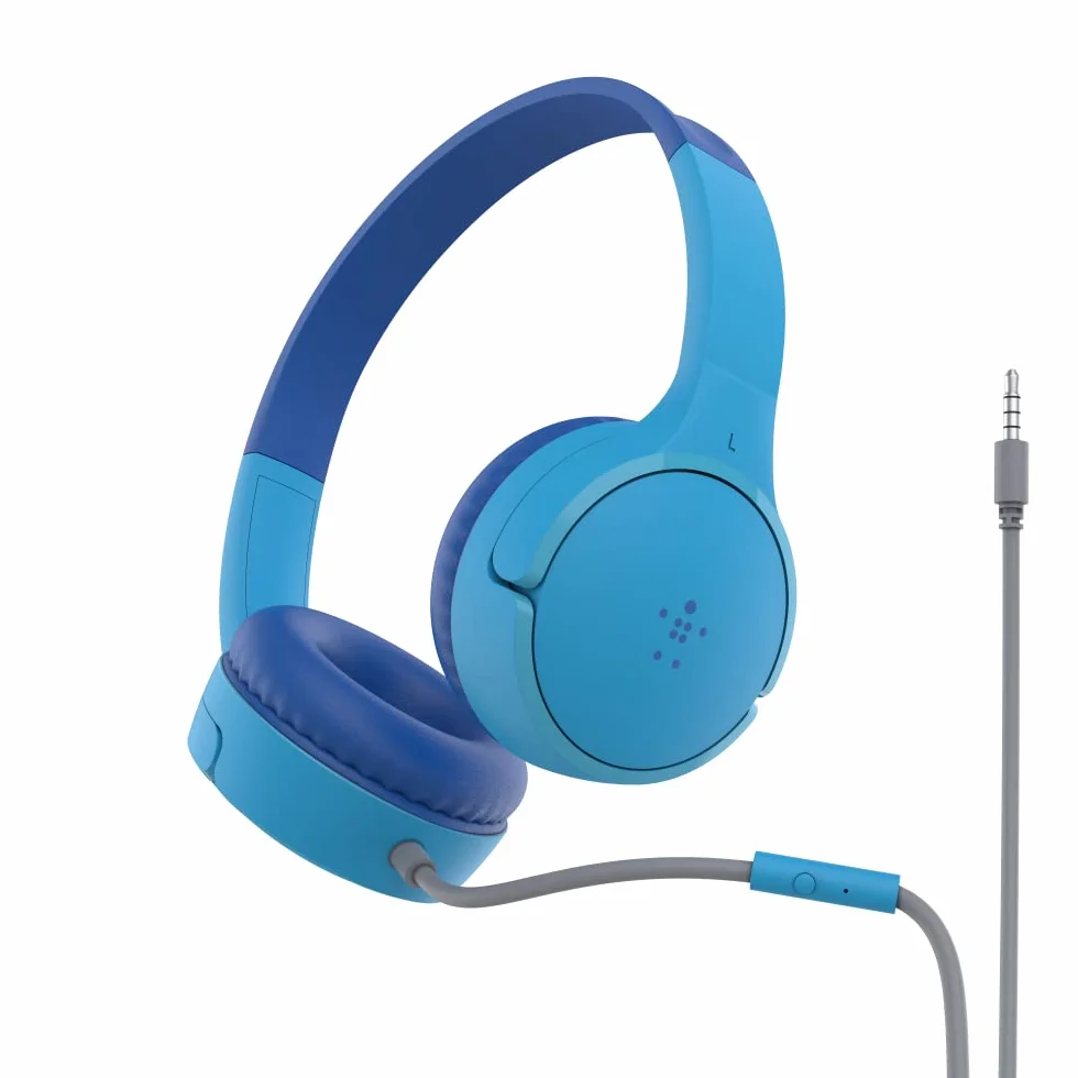 Belkin SoundForm Mini Cuffie On-Ear per Bambini con Microfono AUX 3,5 mm Blu