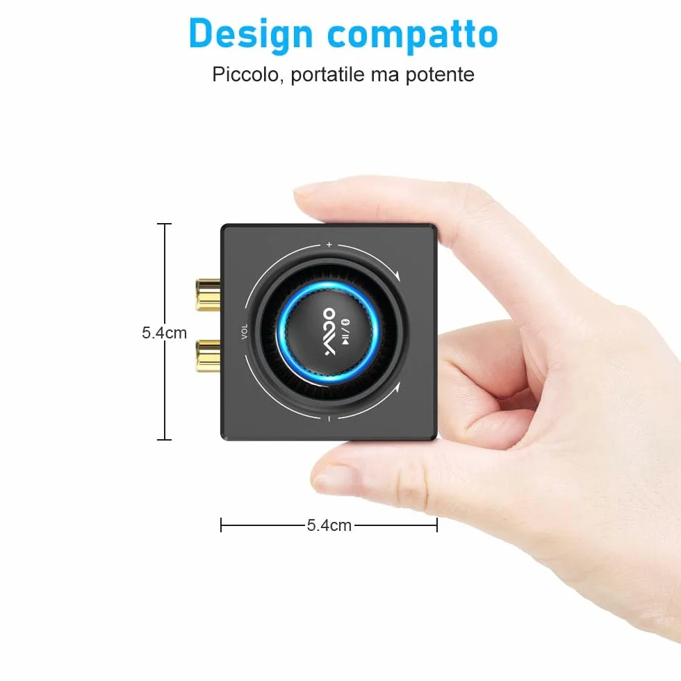 YMOO Ricevitore Bluetooth 5.3 HiFi Audio 3.5mm RCA Jack, Adattatore Aux per Impianto Stereo