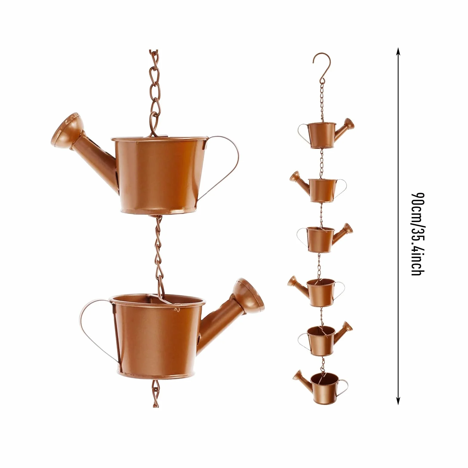 Catena Di Pioggia 90 Cm Metallo Per Canali Tetto Decorazione Giardino