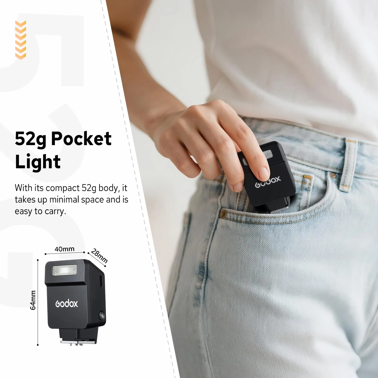 Godox iT22-F Mini TTL Camera Flash for Fujifilm, USB-C Rechargeable Portable Flash with 1.5s Recycling, 700 Full-Power Flashes, Black