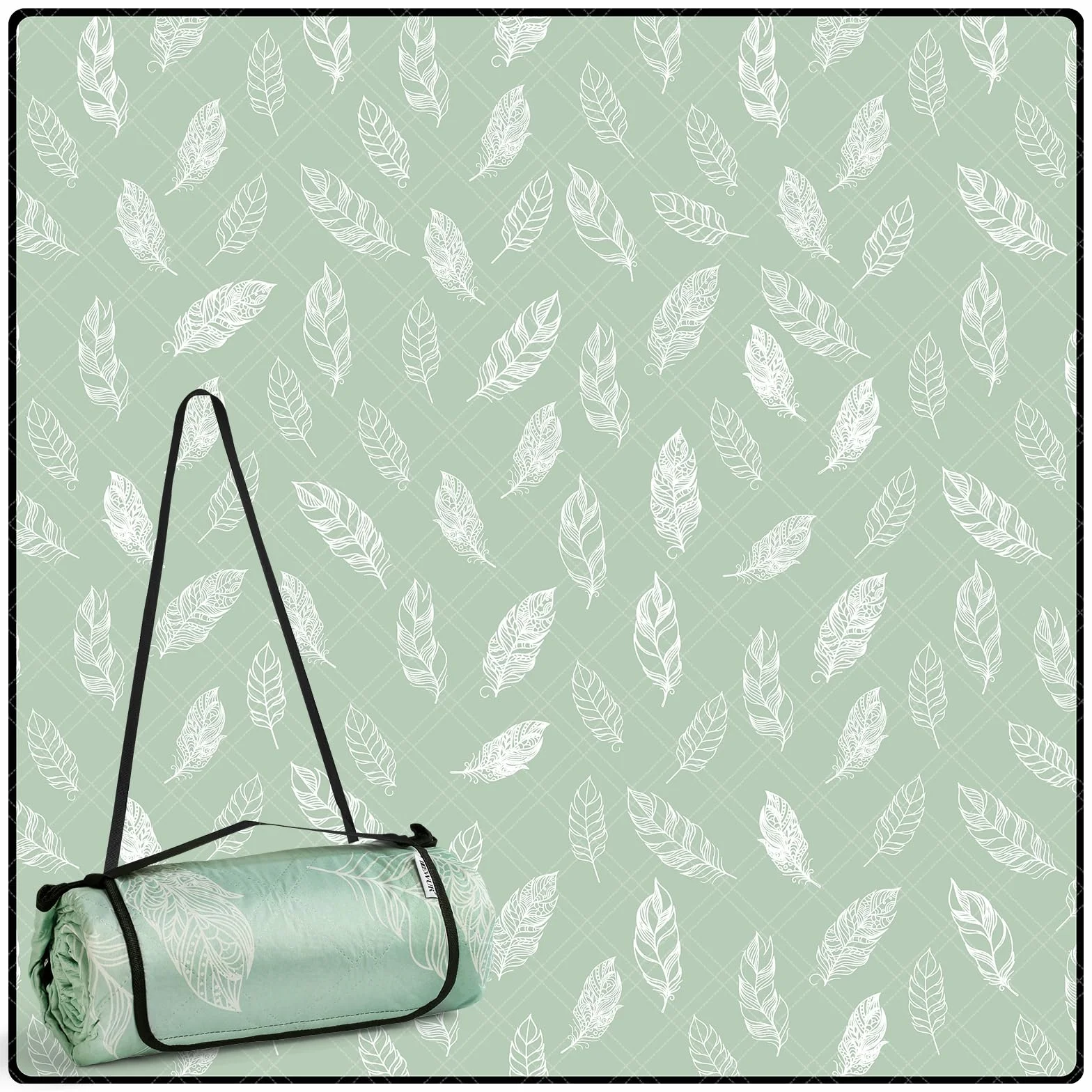 Coperta da Picnic Impermeabile Lavabile XXL 200x200 cm Verde