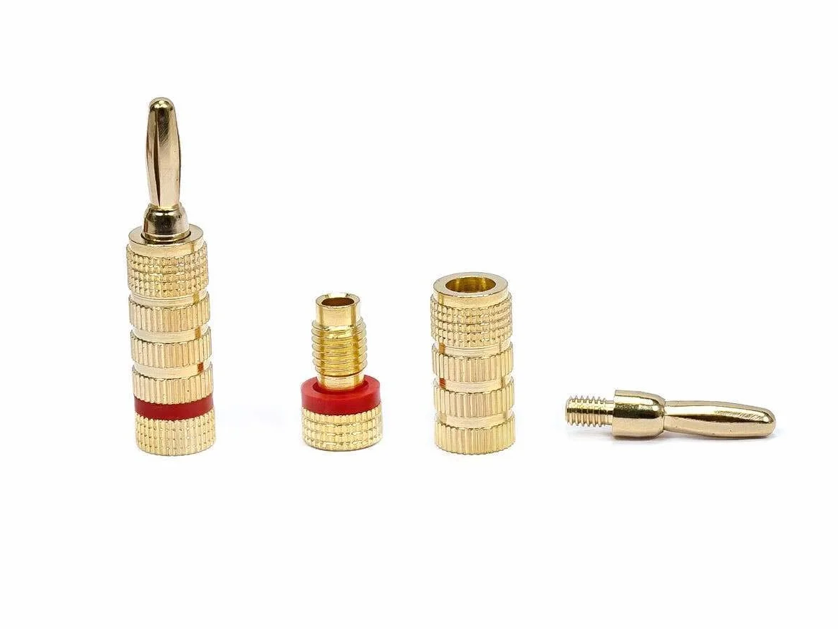 Monoprice Banana Plugs Chiuso a Vite 5 Paia Gold