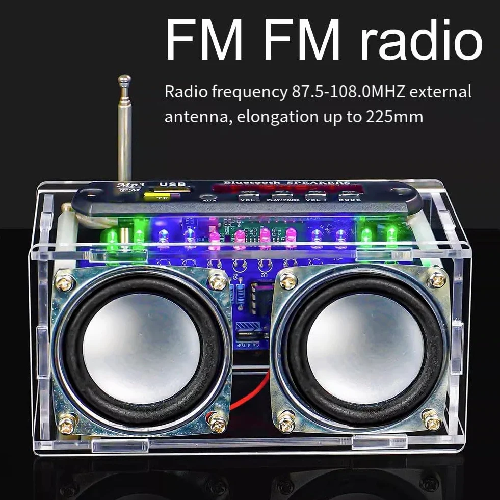 Zestaw do samodzielnego montażu głośników z radiem FM, lutowanie, nauka, radio Bluetooth 2-kanałowe