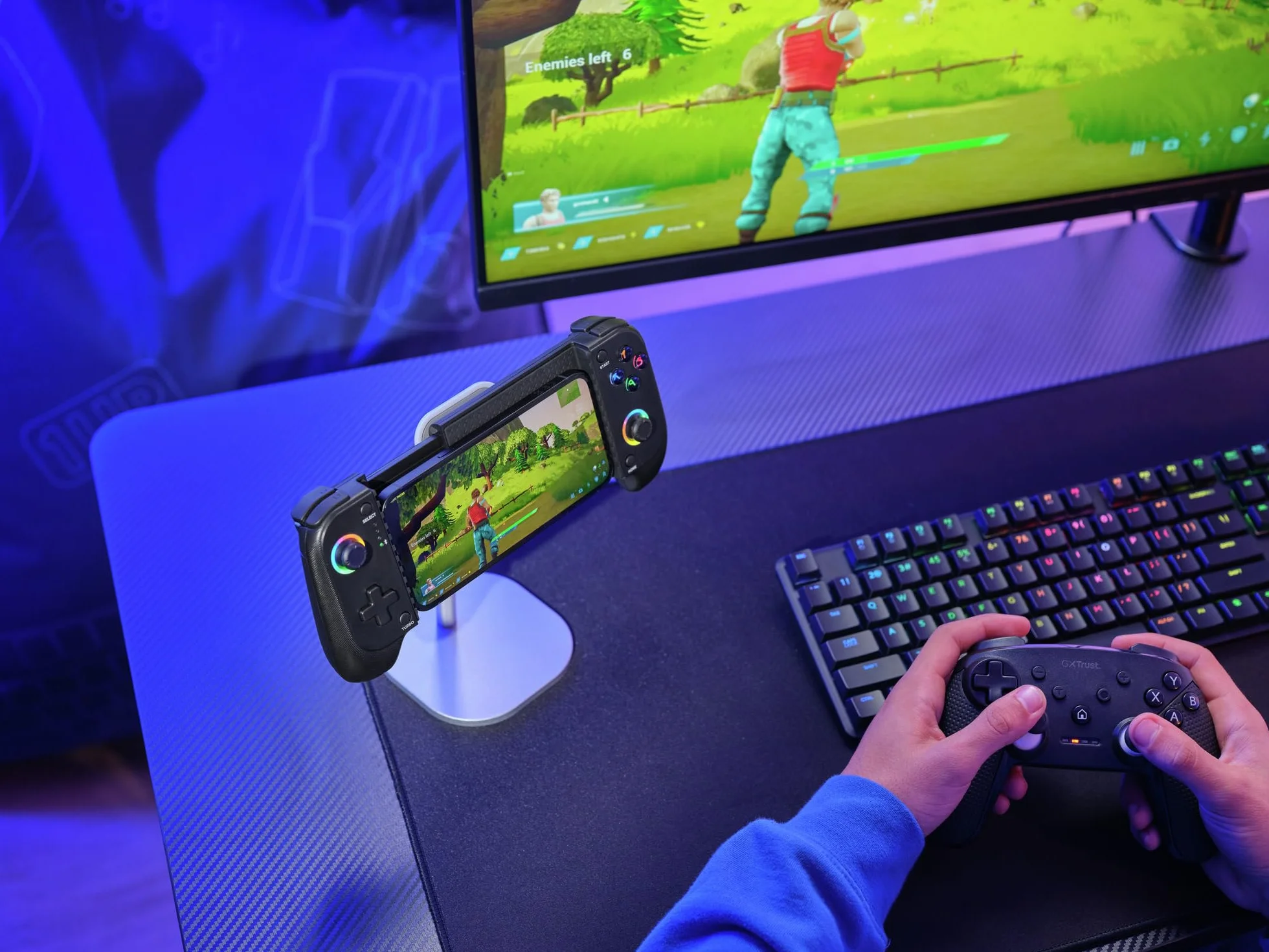 Trust GXT 735 Mylox Controller Bluetooth per Telefono, Gamepad Wireless per iPhone/Android/PS5/Xbox, Nero