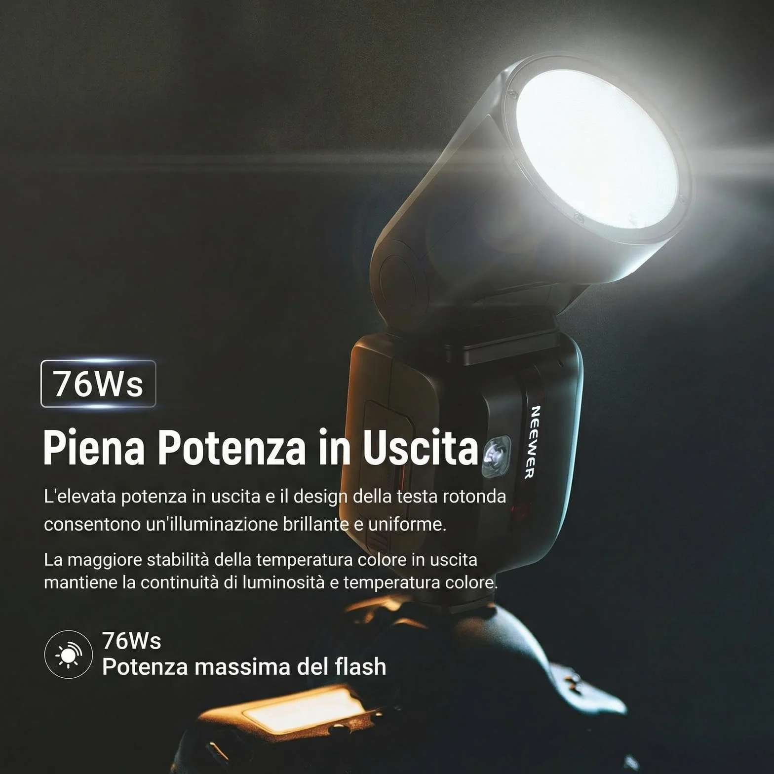 NEEWER Z2PRO-C Flash Speedlite 2.4G TTL 76Ws 1/8000s HSS Testa Rotonda Compatibile Canon