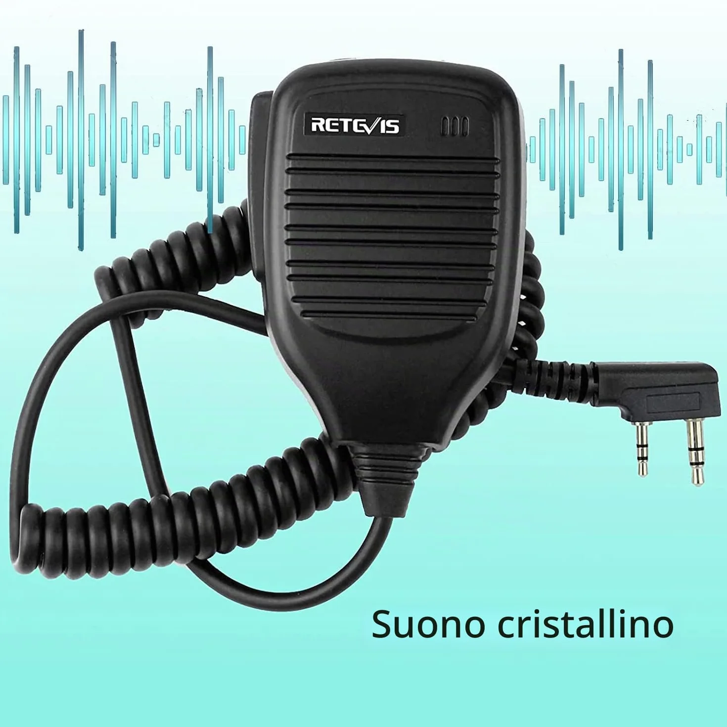 Retevis Walkie Talkie Microfono a Distanza Altoparlante 2 Pin Compatibile con Baofeng UV-5R BF-88E BF-888S