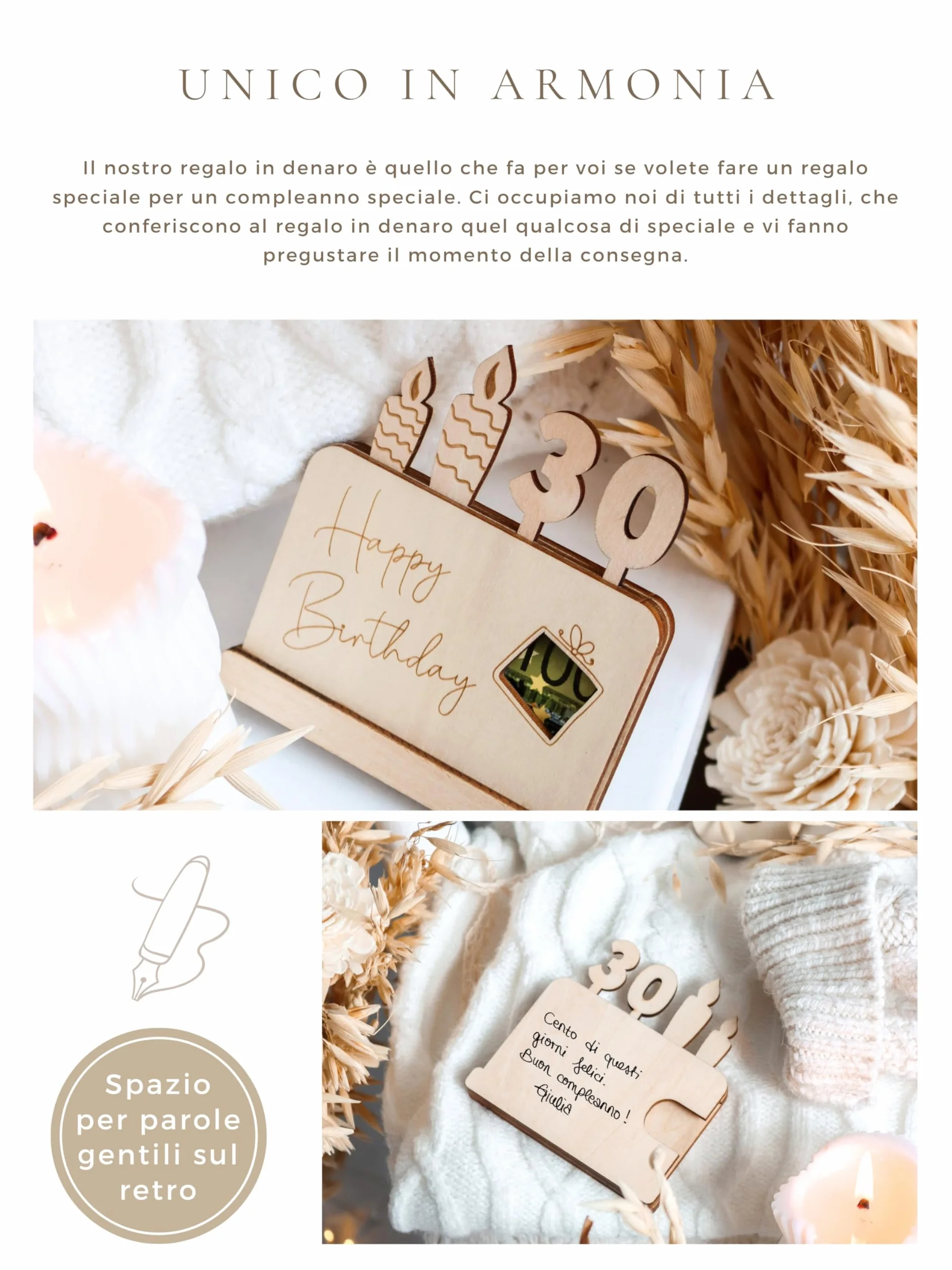 Joli Coon Biglietto auguri 30 anni - Regalo in denaro 30 compleanno