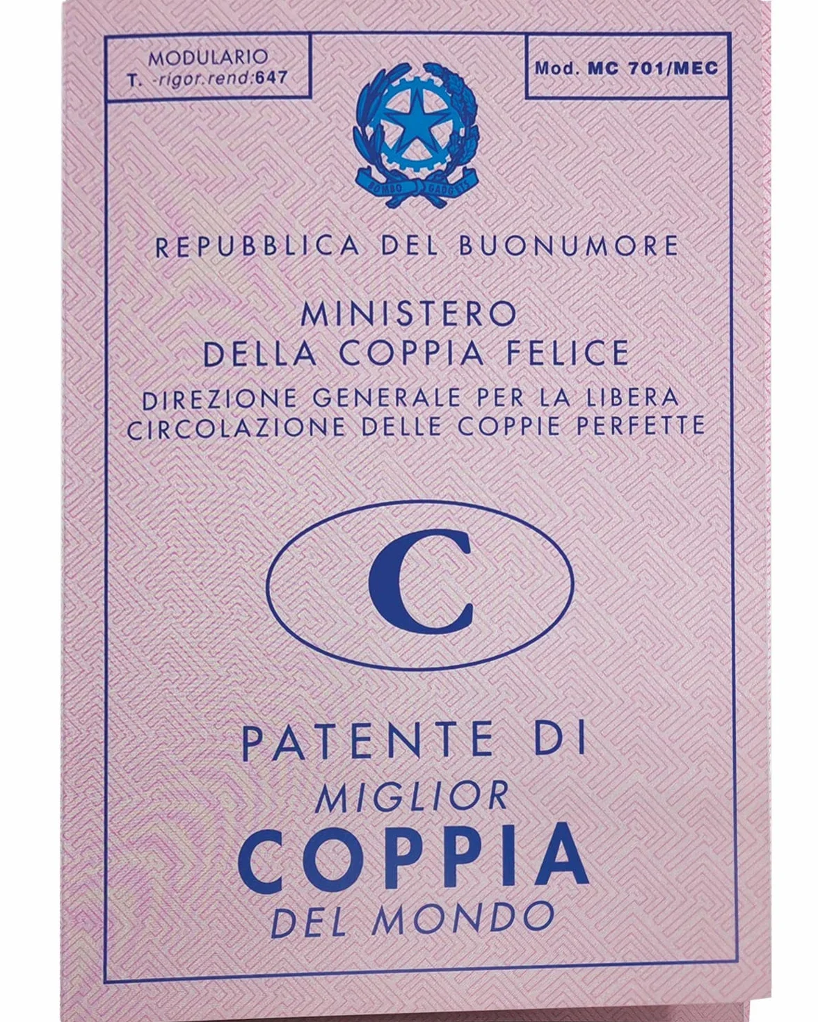 Bombo Biglietto Auguri Matrimonio patente Coppia