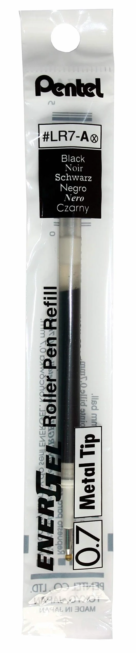 Pentel EnerGel LR7 wkład do długopisu 0,7 mm, 12 sztuk, czarny