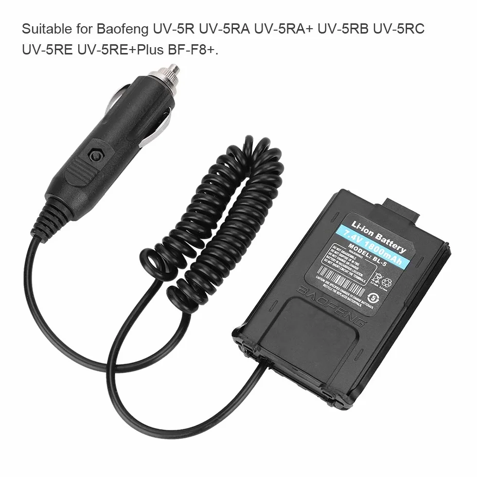 UV 5R Caricabatterie 12V per Radio Walkie Talkie, Eliminatore Batteria con Cavo Altoparlante