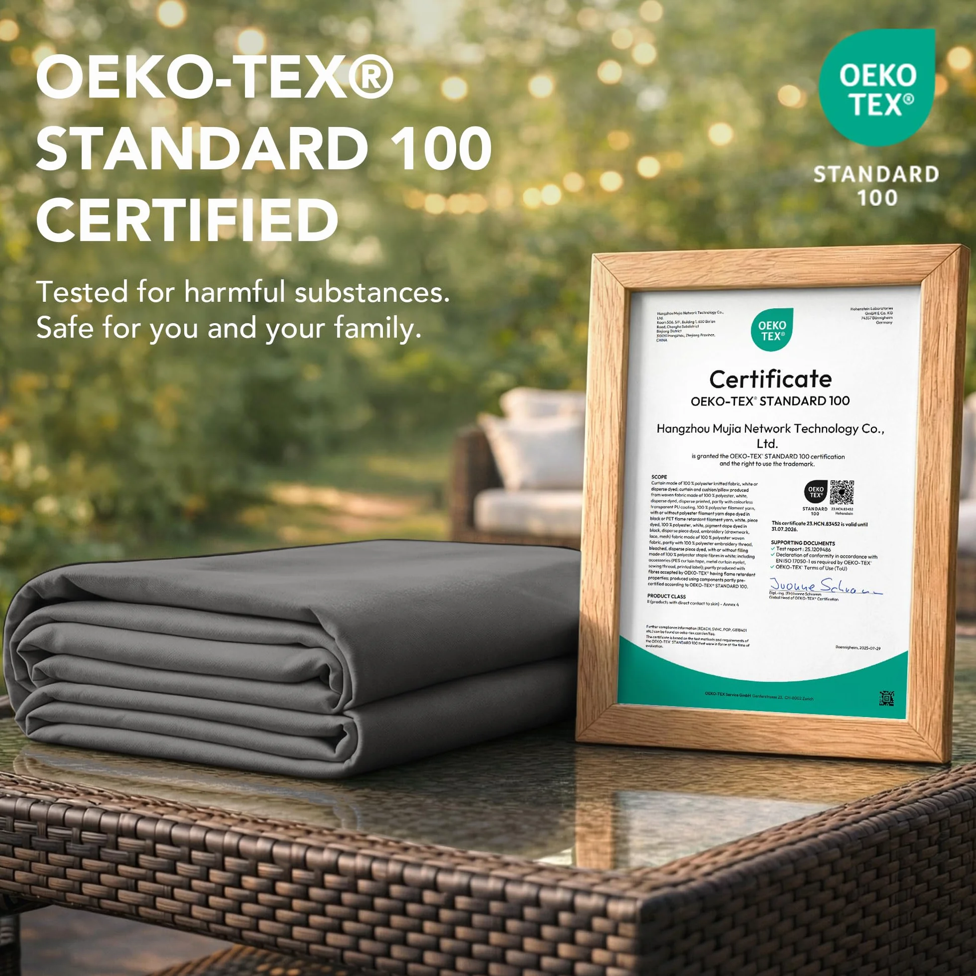 Deconovo Tende da Sole per Esterno 132x214 cm, Set da 2 Tende Idrorepellenti Oscuranti e Termiche con Passanti, per Gazebo, Pergola, Balcone, Terrazza e Veranda, Grigio Chiaro
