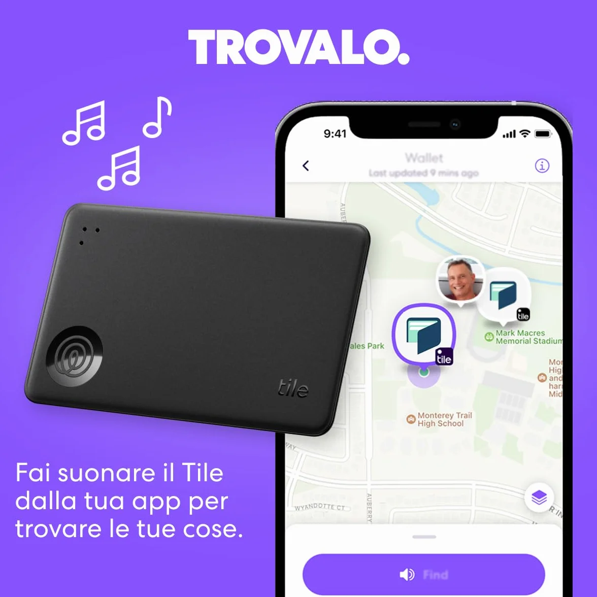 Tile by Life360 Slim Localizzatore Bluetooth Portafogli Tracker 1 Pacchetto Nero