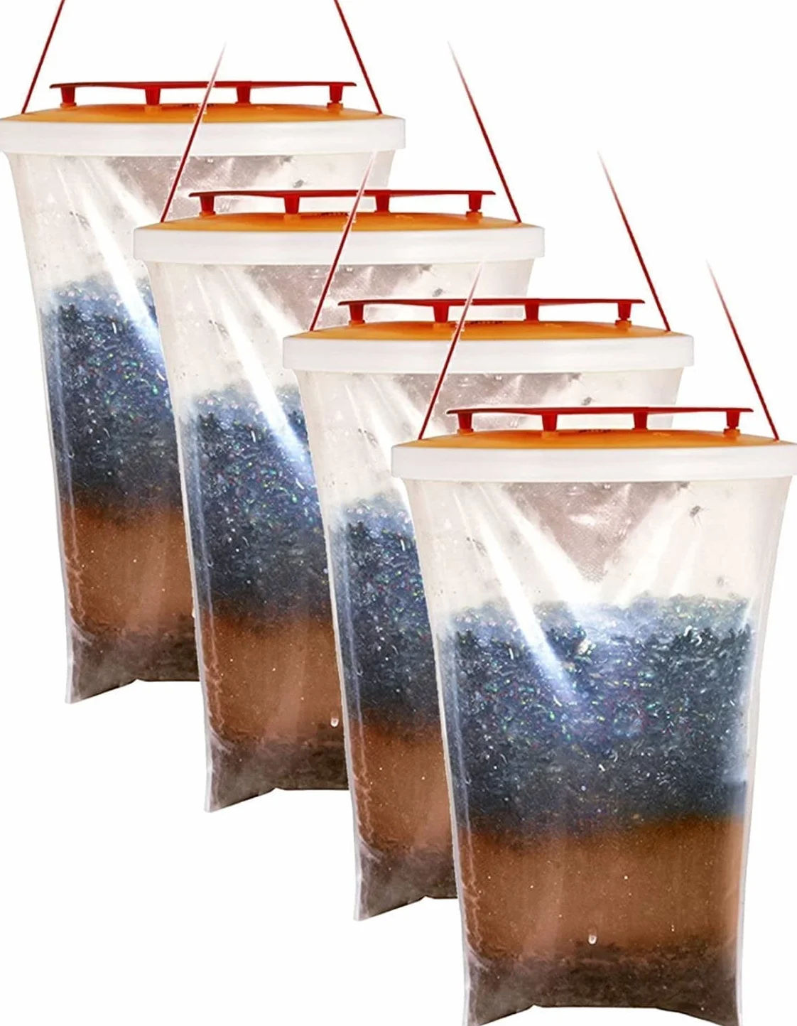 SHMIZZ Trappola per Mosche, 4 Pezzi Trappola per Antimosche Trappole Mosche da Appendere All'Aperto di Grande capacità Trappola Mosche Giardino per Cucin, Giardino, Casa