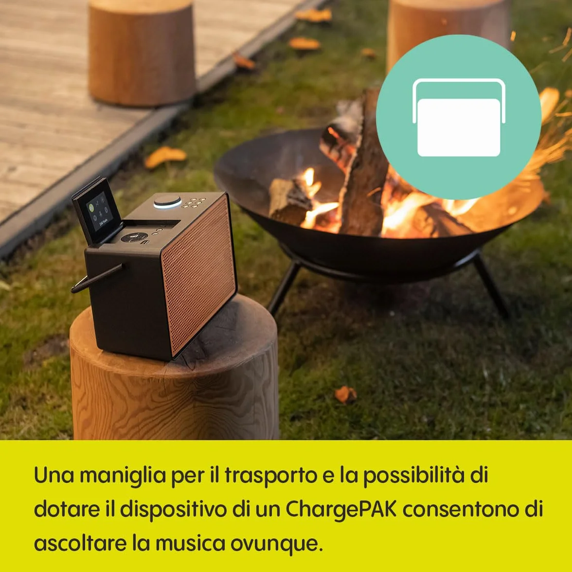 Pure Evoke Play Special Edition Sistema musicale portatile DAB+/FM radio Internet Spotify Connect Bluetooth nero legno