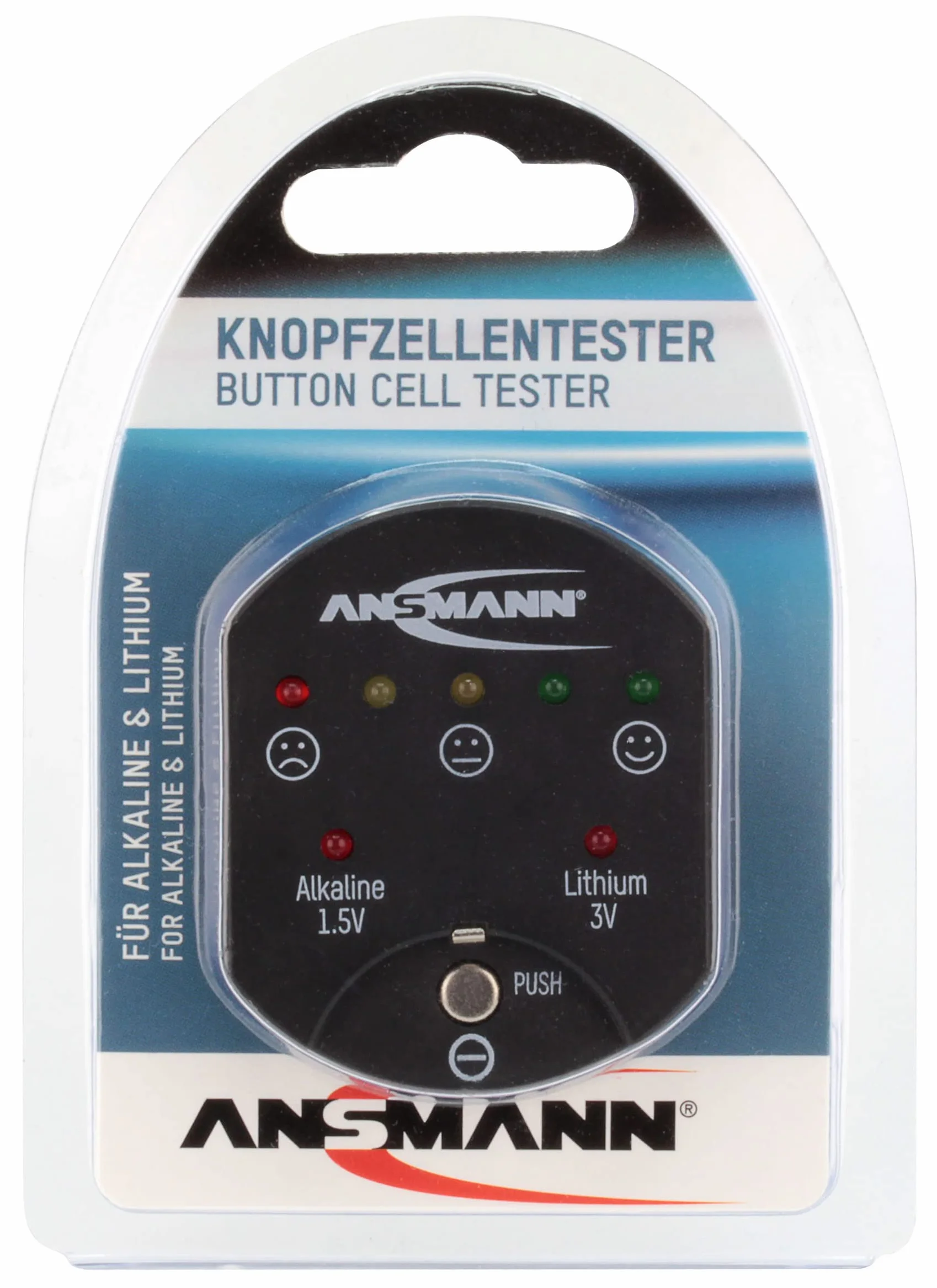 ANSMANN Tester per Batterie Alkaline Li-ion Ricaricabili Indicatore di Capacità