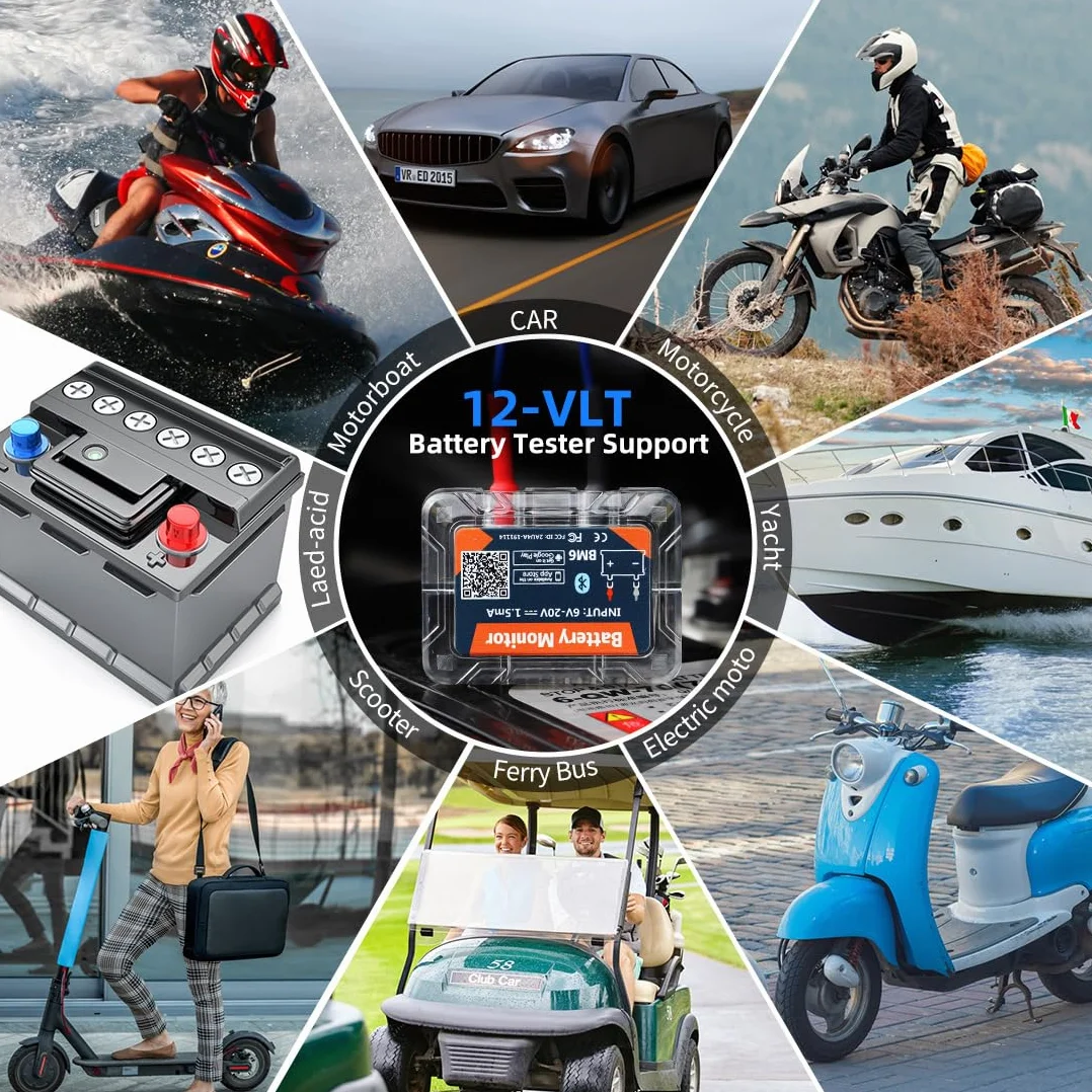 DollaTek Bluetooth 4.0 12V Wireless Battery Monitor Tester Car RV Motorcycle Boat