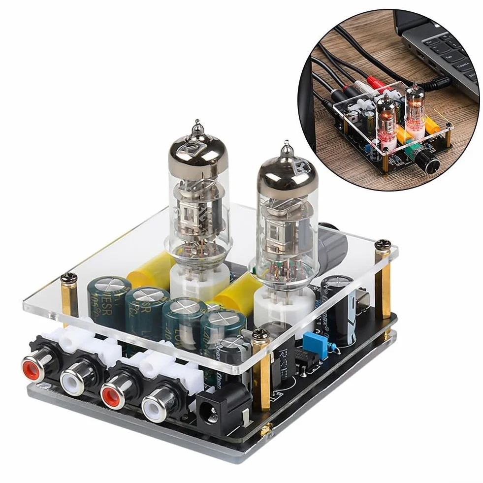 Preamplificatore HiFi 6A2 6J3 DC12-16V per altoparlanti attivi home theater