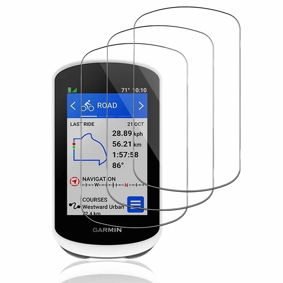 Locofun Protezione Schermo per Garmin Edge Explore 2, 3 Pezzi HD Trasparente Pellicola Protettiva 9H
