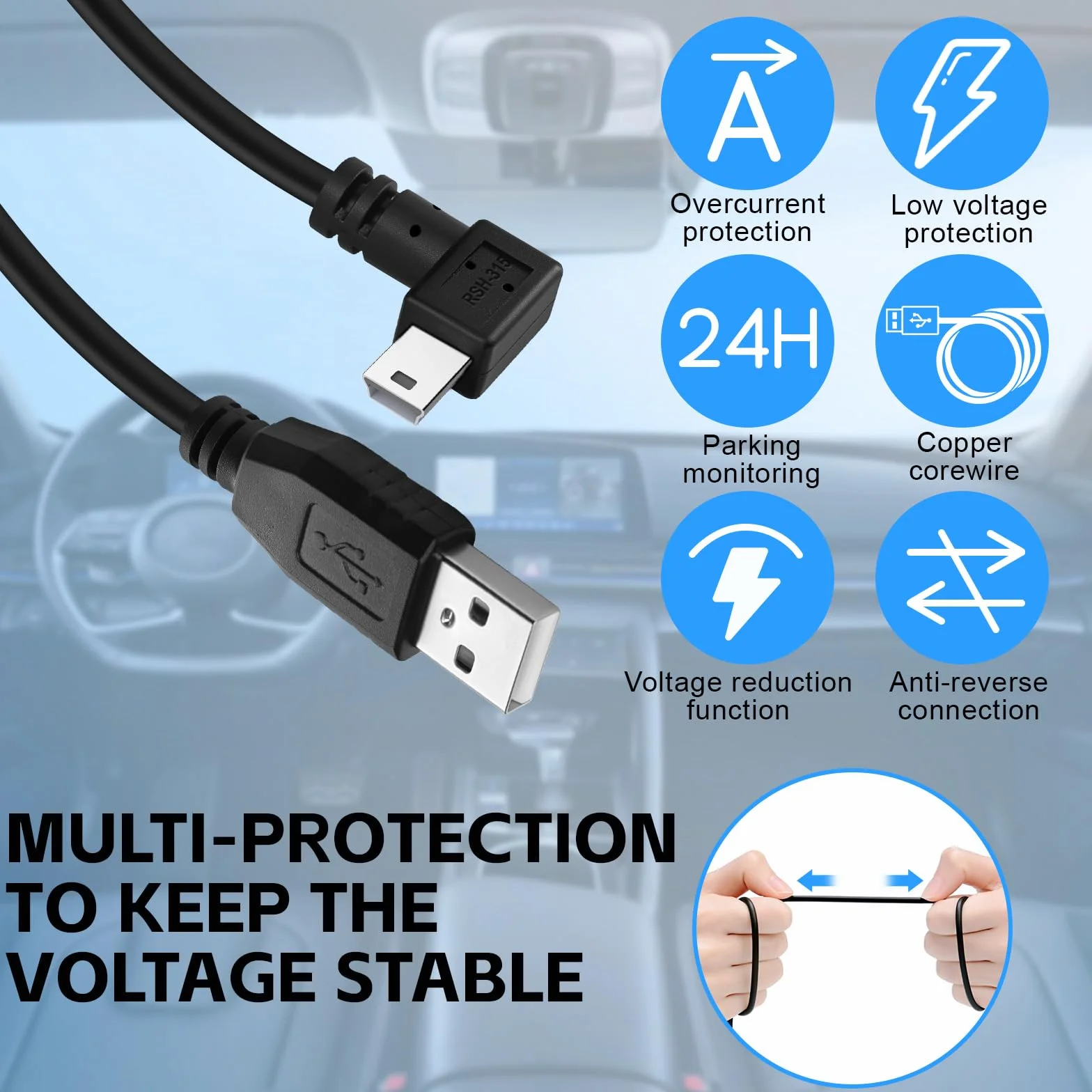 Cavo USB per navigatore satellitare Garmin Nuvi e Zumo, ricarica e sincronizzazione dati (1,8 m)