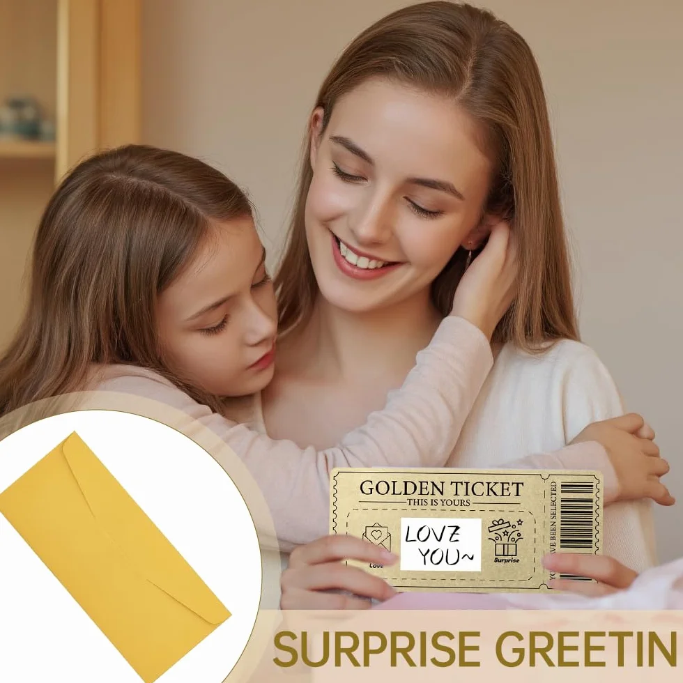 Biglietto D'Oro Gratta E Vinci Con Busta Regalo Per Donne San Valentino Anniversario
