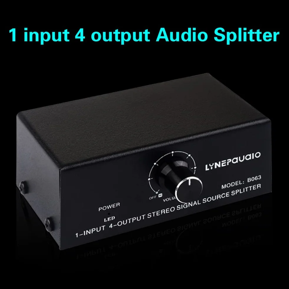 Separatore di sorgente segnale stereo 1 in 4 uscite audio RCA