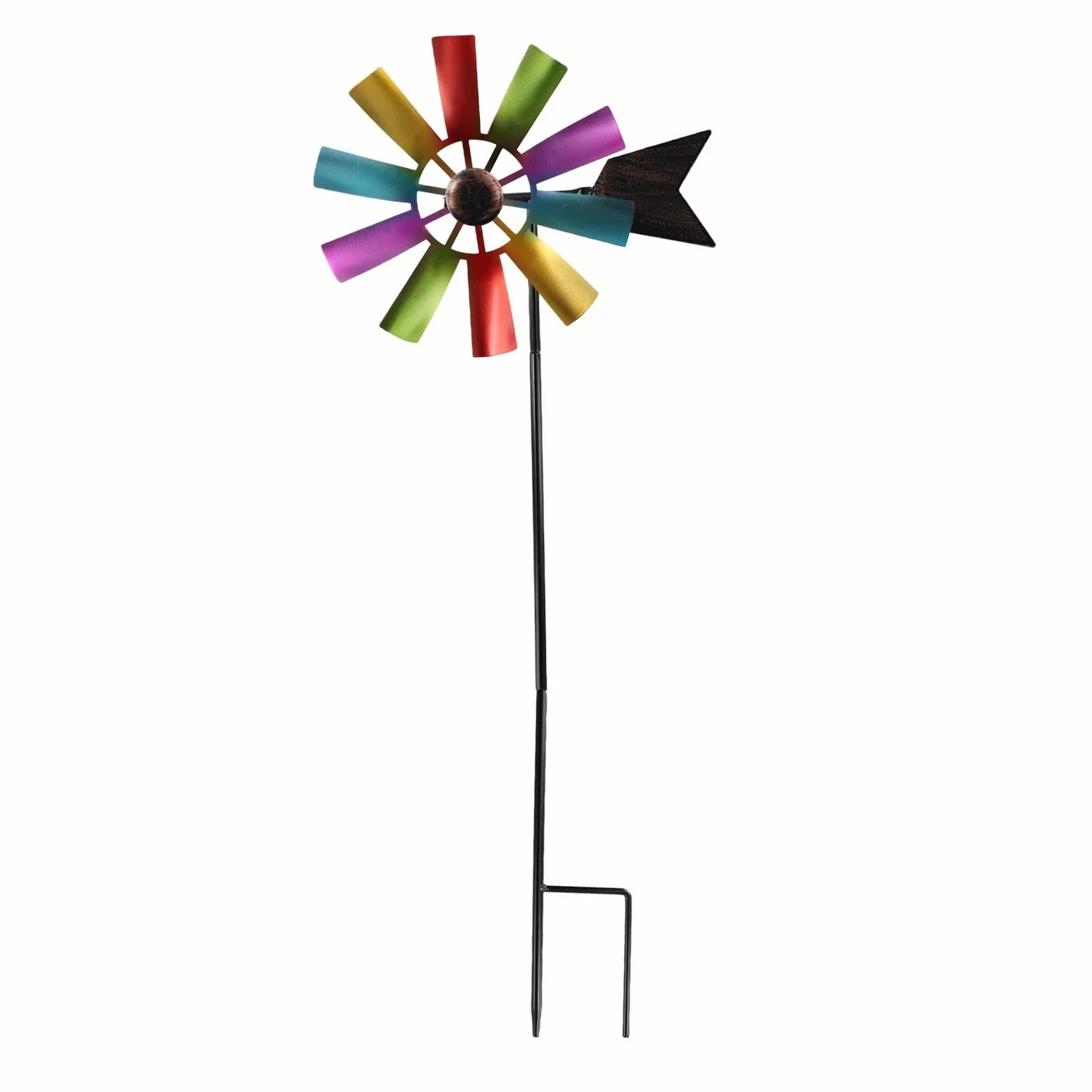 Per mulino a vento in metallo rotante a 360 gradi per decorazione giardino paesaggio con costruzione adatto per uso esterno 73 cm Dimensioni