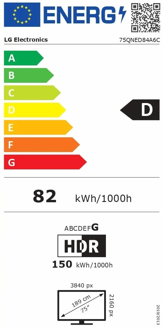 LG QNED84 TV 43 cali Smart TV 4K Processore α7 Gen8 Dynamic QNED Color webOS AI Gaming VRR 4K@60Hz