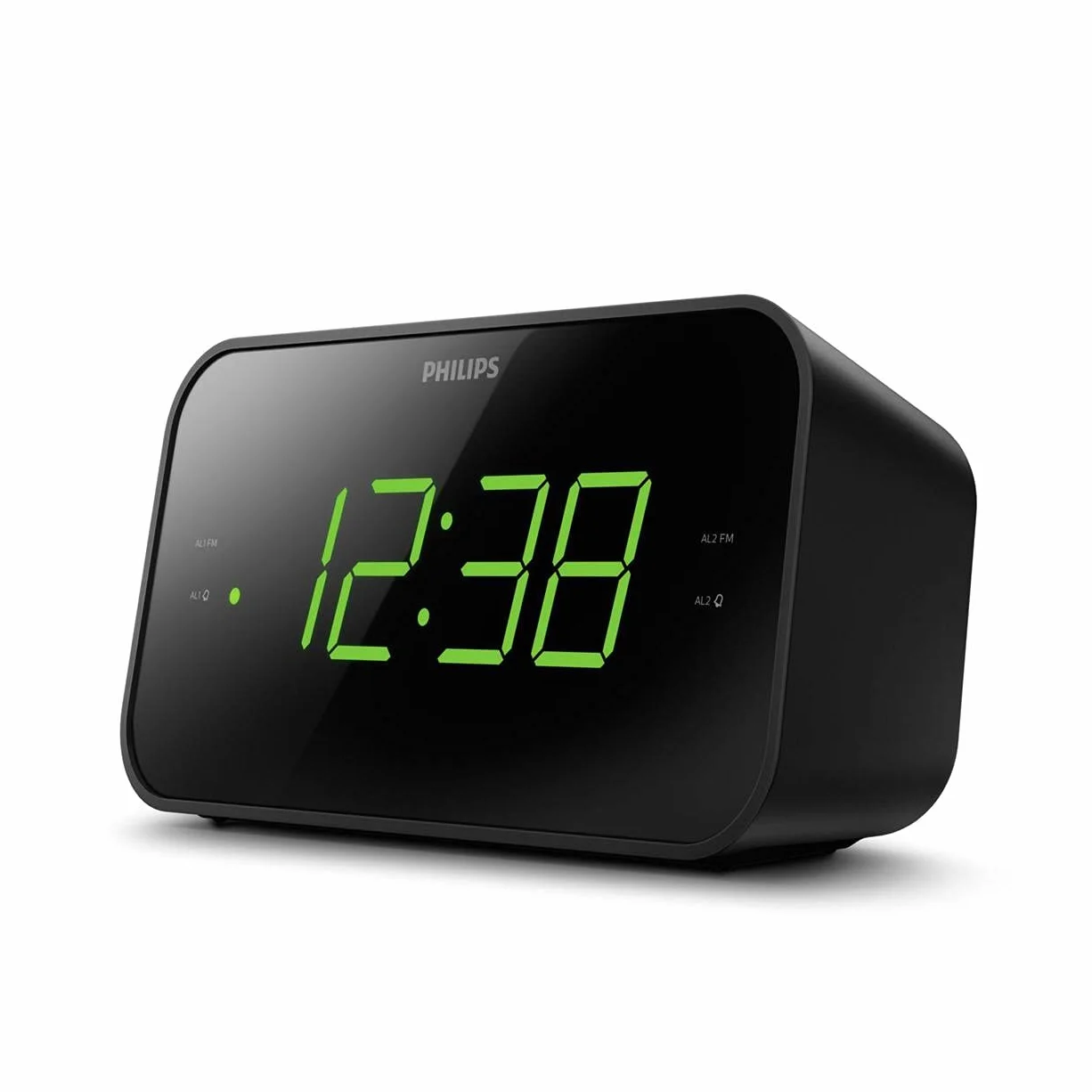 PHILIPS Sveglia Radio Digitale Doppio Allarme Sleep Timer Snooze Portatile Batteria Backup Nero Ampio Display