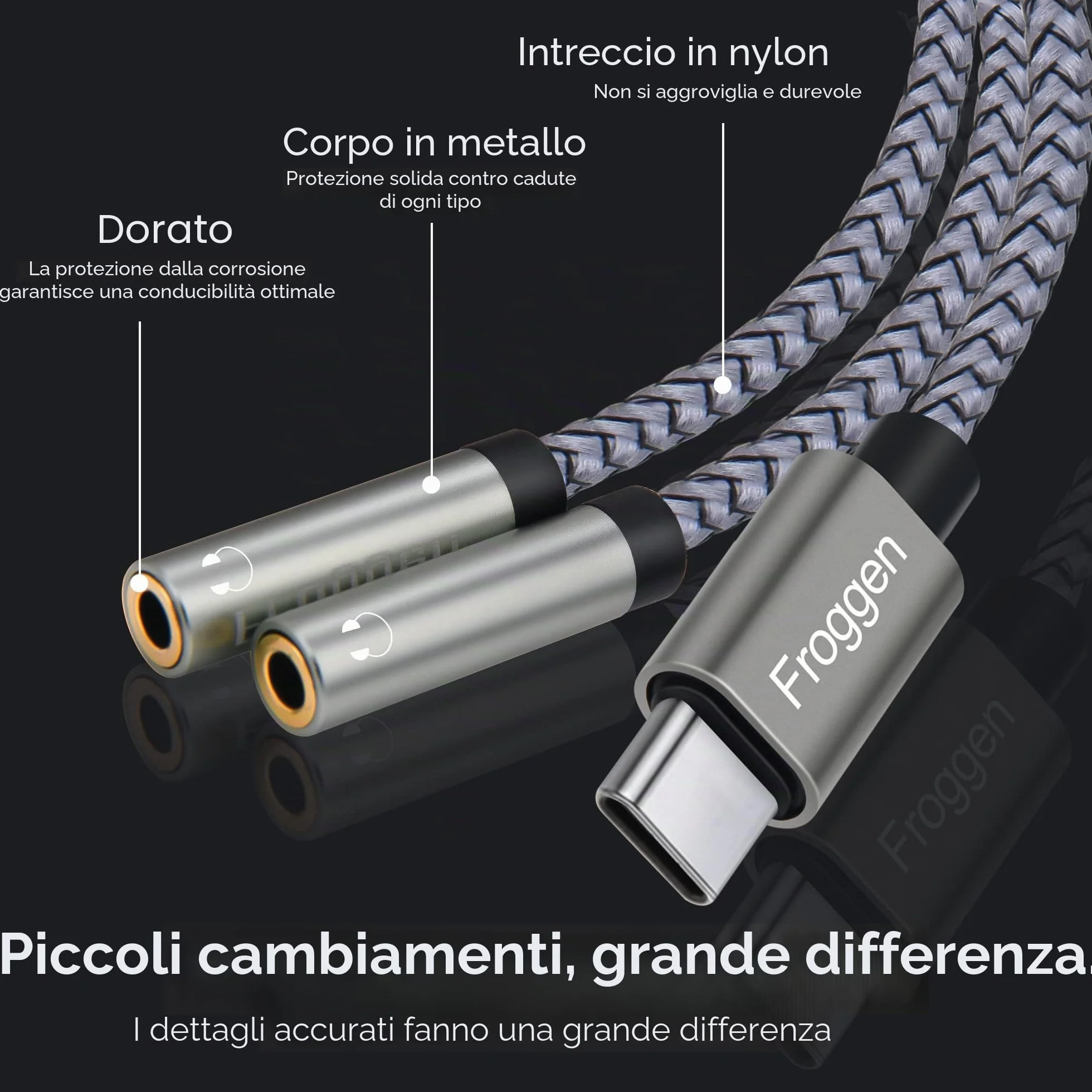 Adattatore splitter jack USB C a doppio ingresso 3,5 mm per cuffie Aux compatibile con Pad Pro 2020, Galaxy S20+ Note 20, Pixel 4 XL, OnePlus 8T, P40/P30 Pro