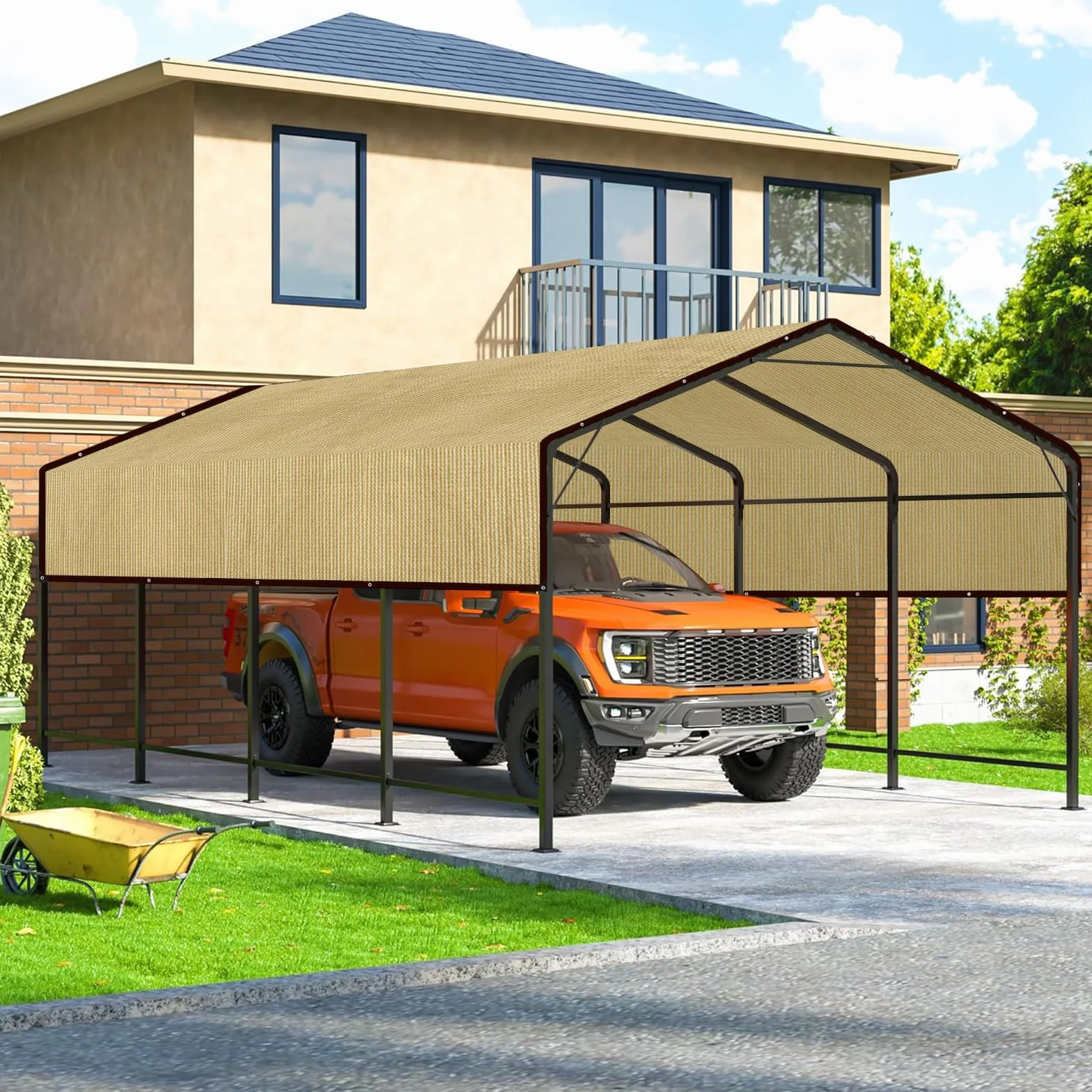 Rete ombreggiatura 2x3 m beige protezione solare giardino terrazzo antivento permeabile all'acqua