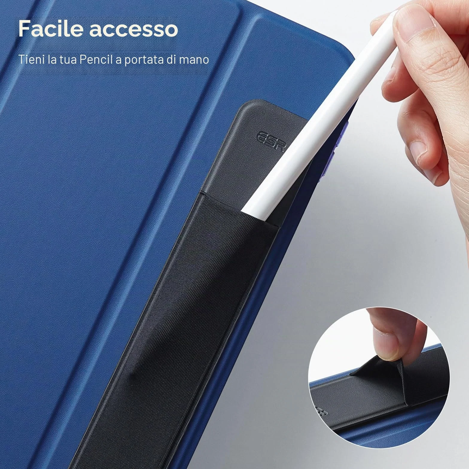 ESR Cover per Apple Pencil 1° e 2° Generazione, Tasca Protettiva Elastica, Manica Adesiva per Penna Capacitiva - Nero