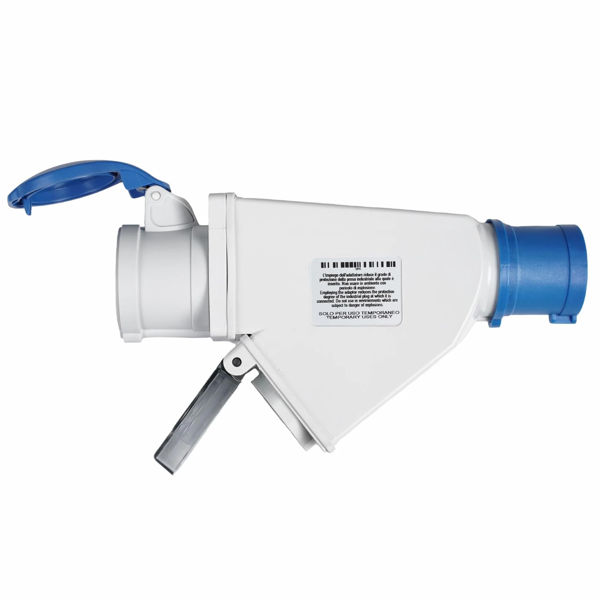 Fanton 73107, Adattatore Industriale da Spina CEE 16A a Presa Bipasso 16A Universale, IP44 per Officine, Cantieri e Uso Esterno