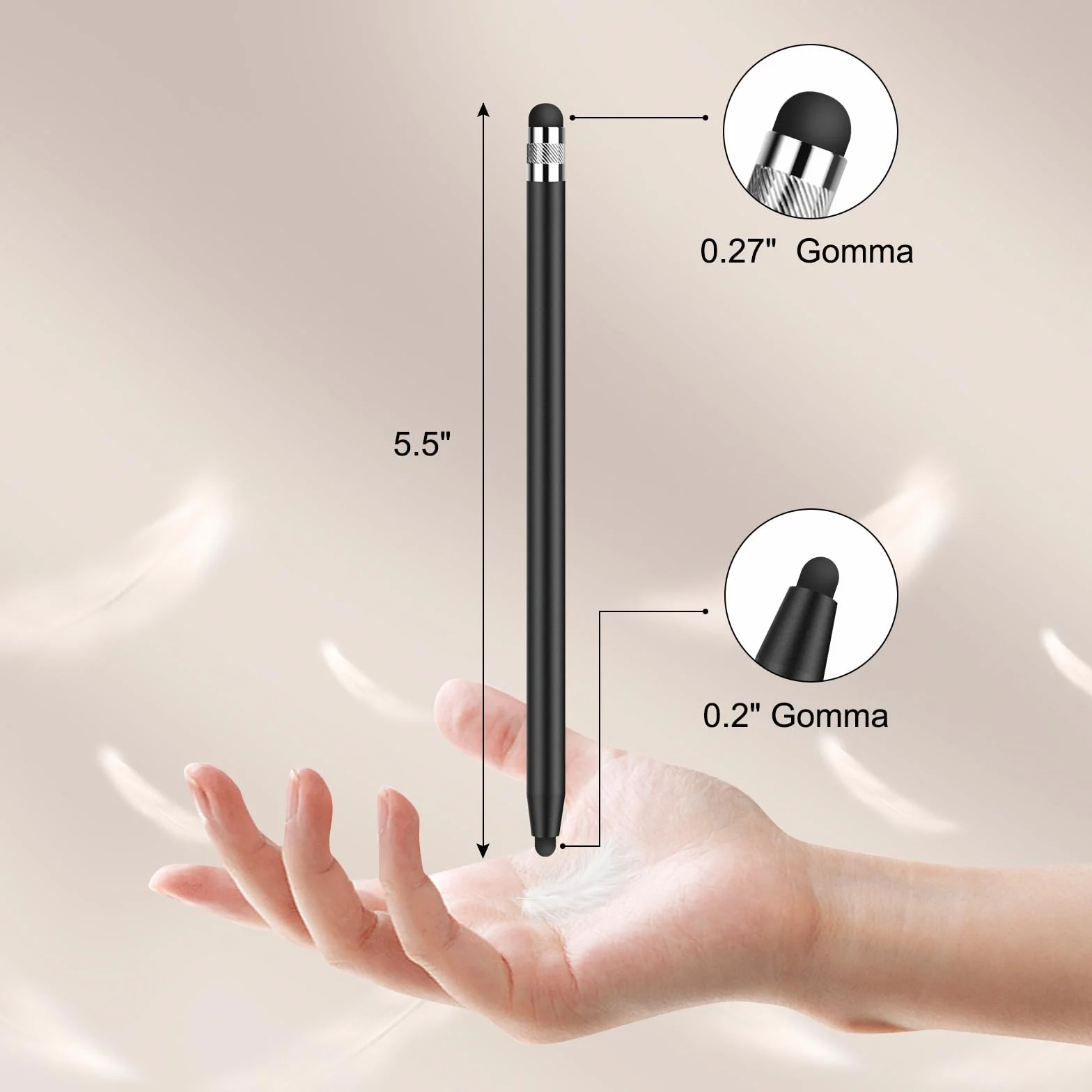 MEKO Pennino per tablet 2 in 1 Touch Pen 6 punte in gomma per iOS Android iPhone iPad Samsung Huawei Xiaomi