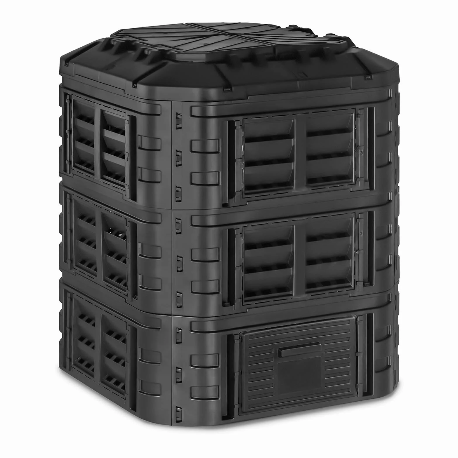 Compostiera da Giardino Composter per Giardinaggio HT-COMP-860 (860 l, Ancoraggio 11 cm, Polipropilene)
