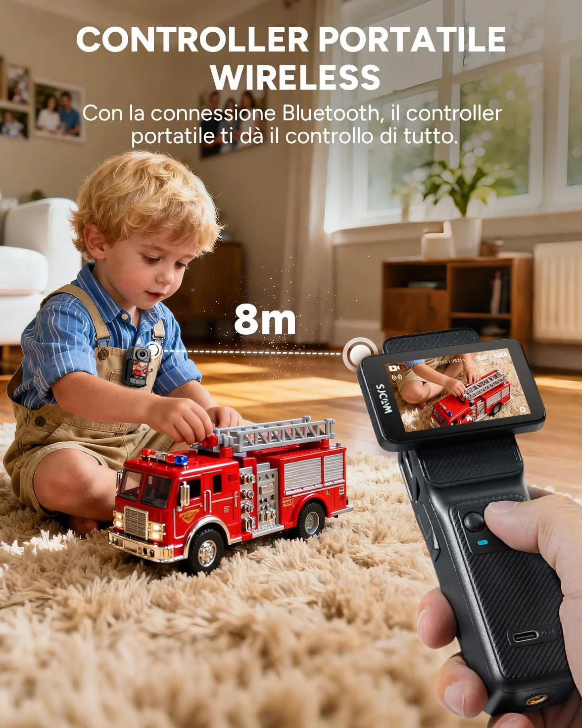 SJCAM C400 Kit Vlog (64GB) 4K Action Camera, 2.29" Touchscreen, 6-Axis Stabilization, Waterproof, Nero