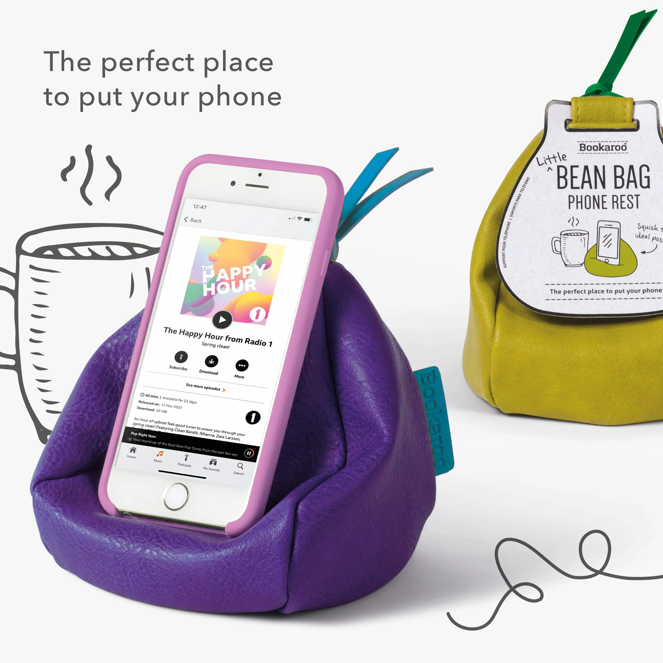 IF Bookaroo Little Bean Bag Supporto per telefono tablet libro carbone