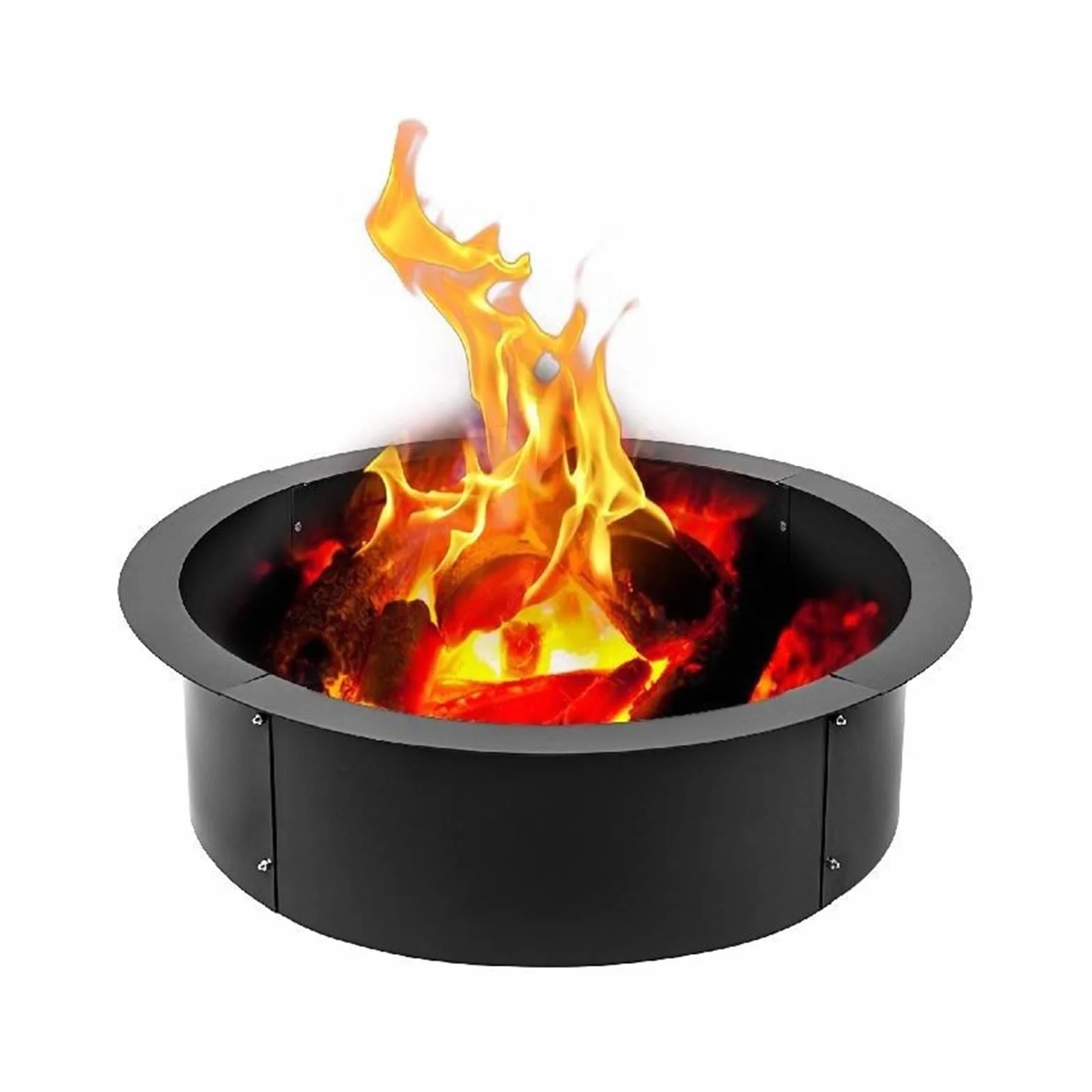 Fire Pit Ring/Liner Facile da montare Installare Q235 Diametro esterno in acciaio 36quot;42quot;45quot;Per barbecue da pesca in campeggio all'aperto Latwy i wygodny w obsłudze (Color : 42 Inch Diam