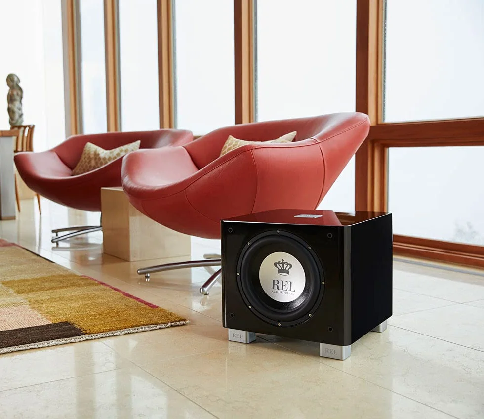 REL Acoustics Subwoofer T/9x, 10" driver frontale, nero lucido