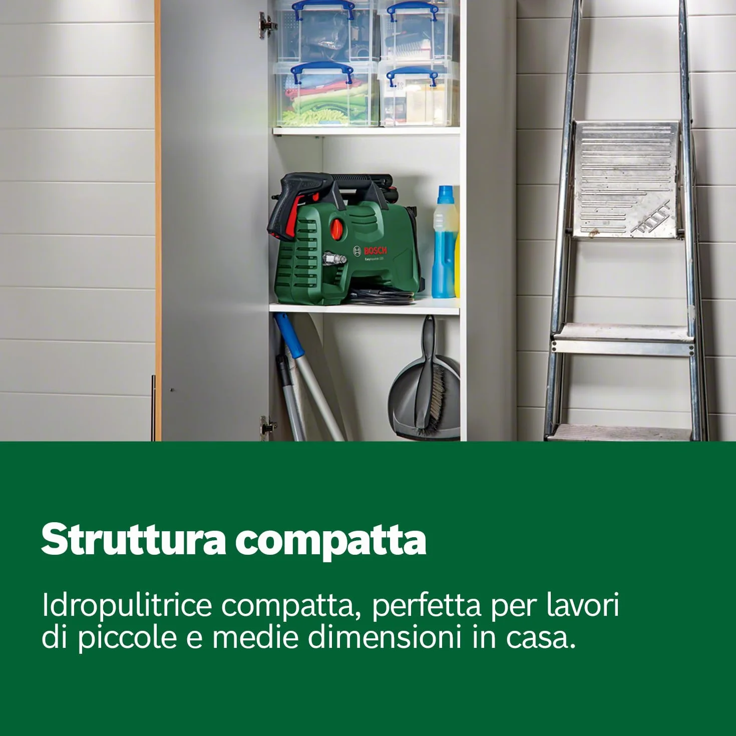 Bosch Home and Garden 06008A7901 Idropulitrice 3 Ugelli, Alta Pressione, Filtro Trasparente, Verde Nero, Cavo e Tubo Flessibile 5 m, 350 L/h, 40.10 x 37.60 x 20.20 cm