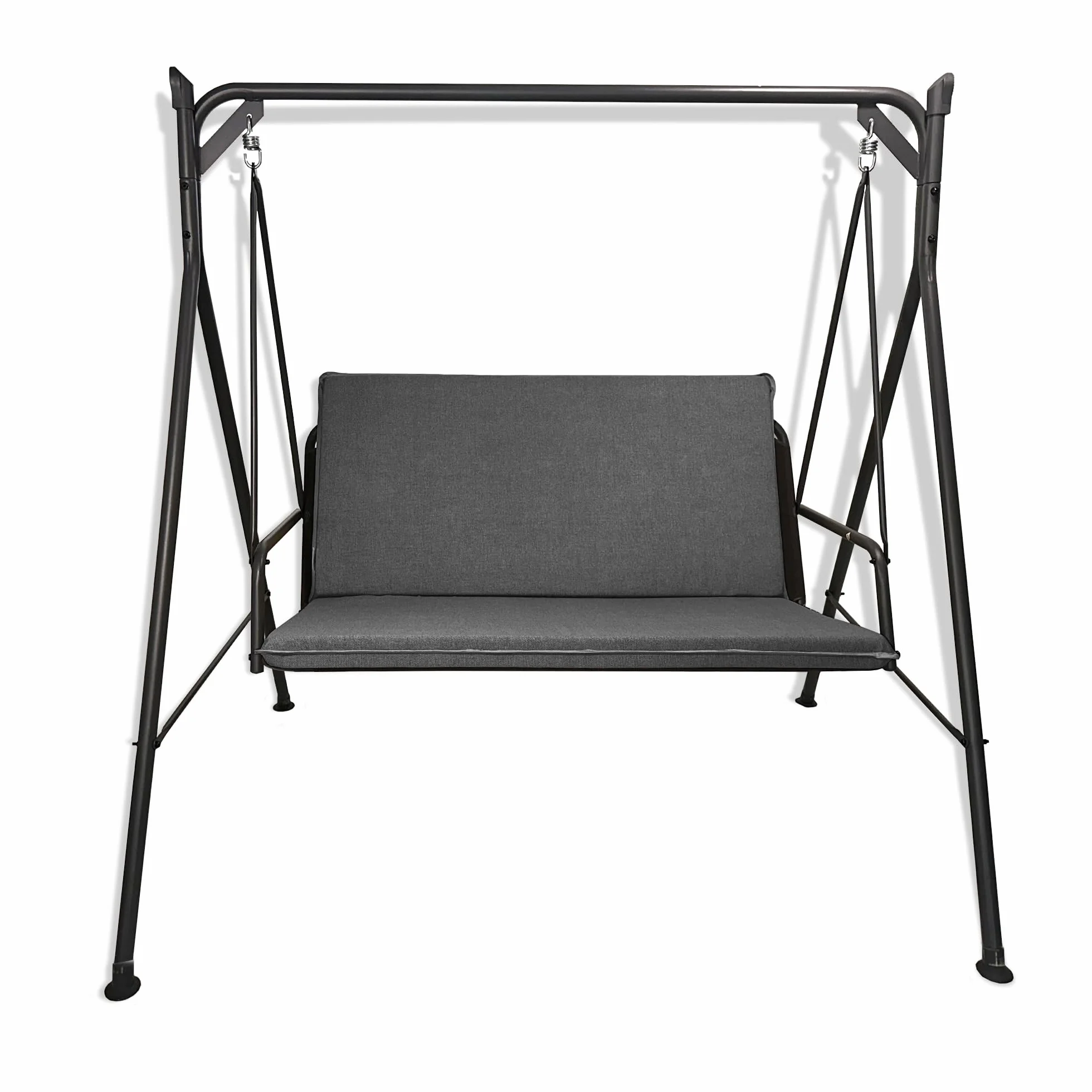 Il Tuo Artigiano Design Cuscino tinta unita per dondolo da giardino 2, 3 e 4 posti spessore 6 cm (3 posti - 135x55 cm, Grigio)