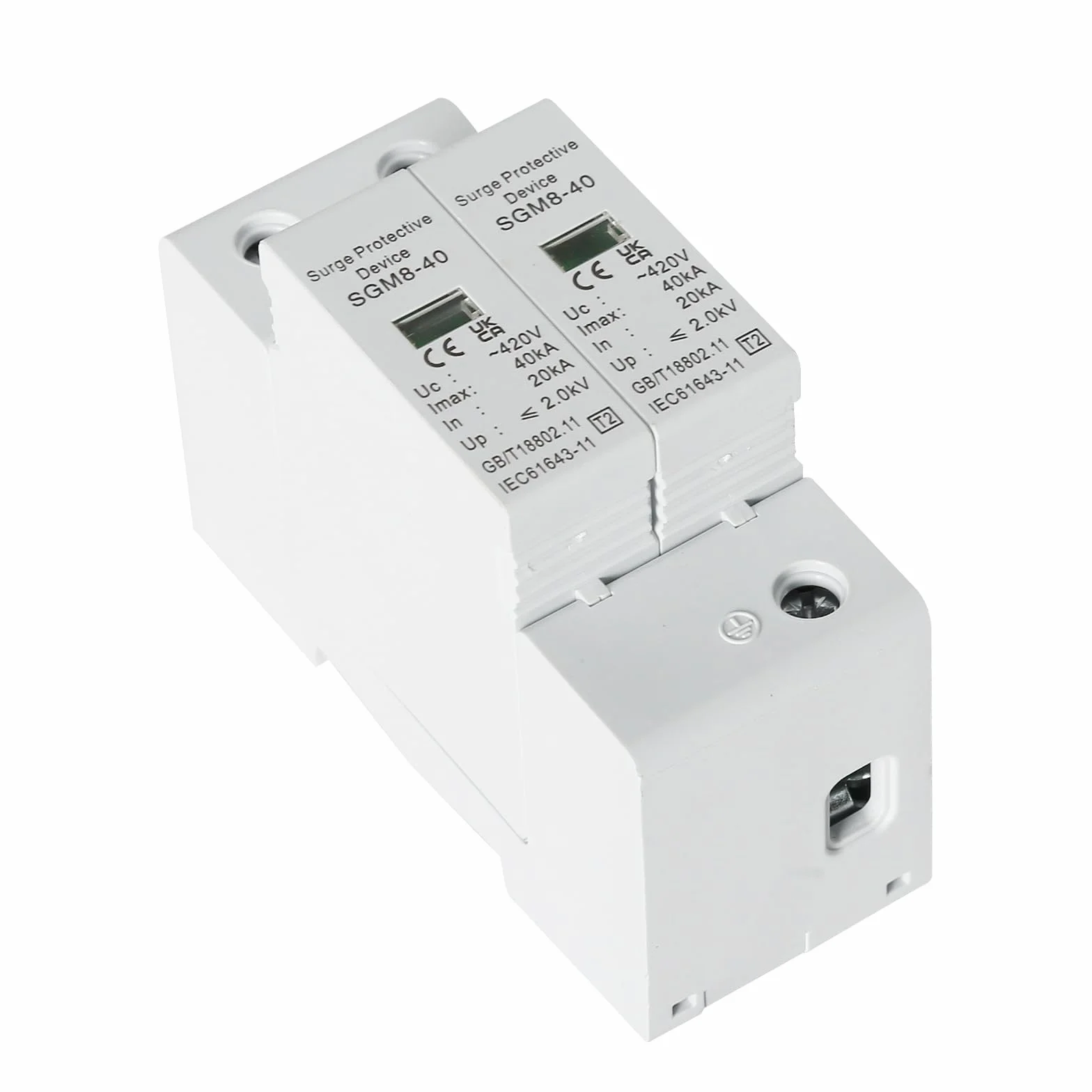 Scaricatore di Sovratensione 2P 40kA 220V Protezione contro i Fulmini Guida DIN