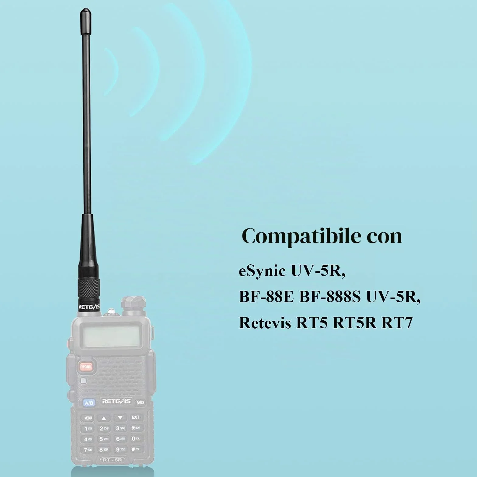 Retevis RHD701 Walkie Talkie Antenna VHF/UHF Dual Band SMA-F Compatibile con Baofeng UV-5R