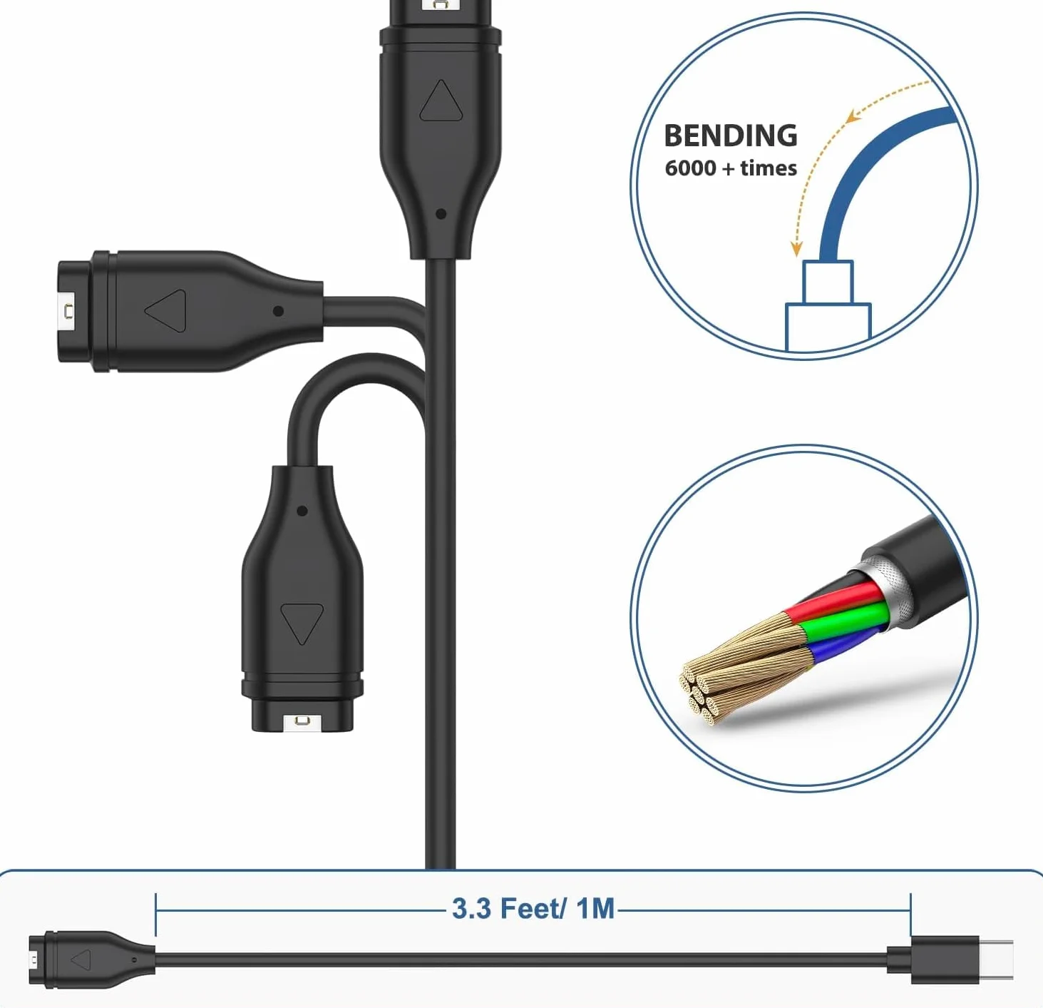 Tobfit Kabel USB-C do Garmin Instinct Solar Tactix Charlie Delta