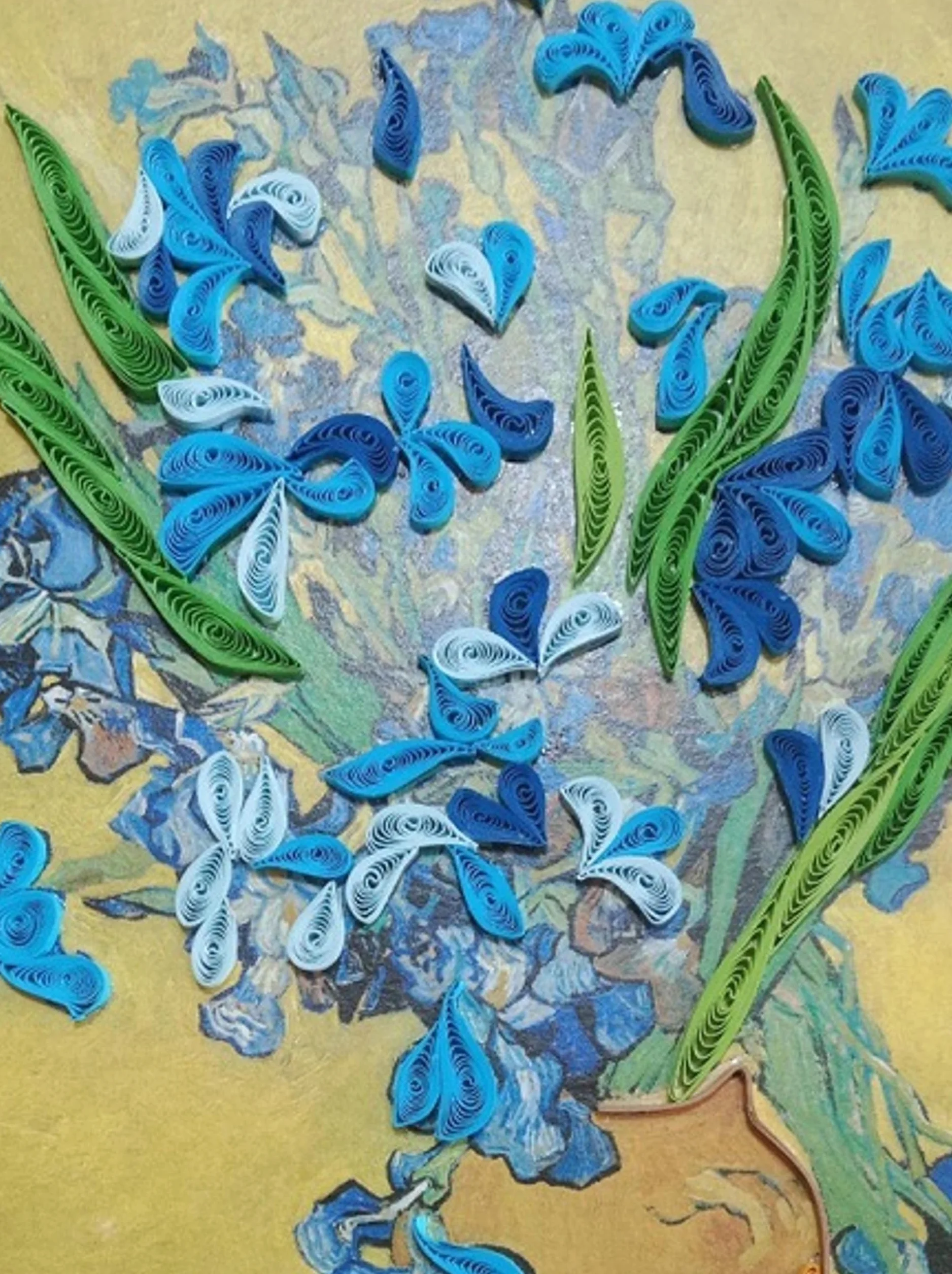 Van Gogh Irises Quilling Card – Filigrana Birthday Greeting Card with Envelope